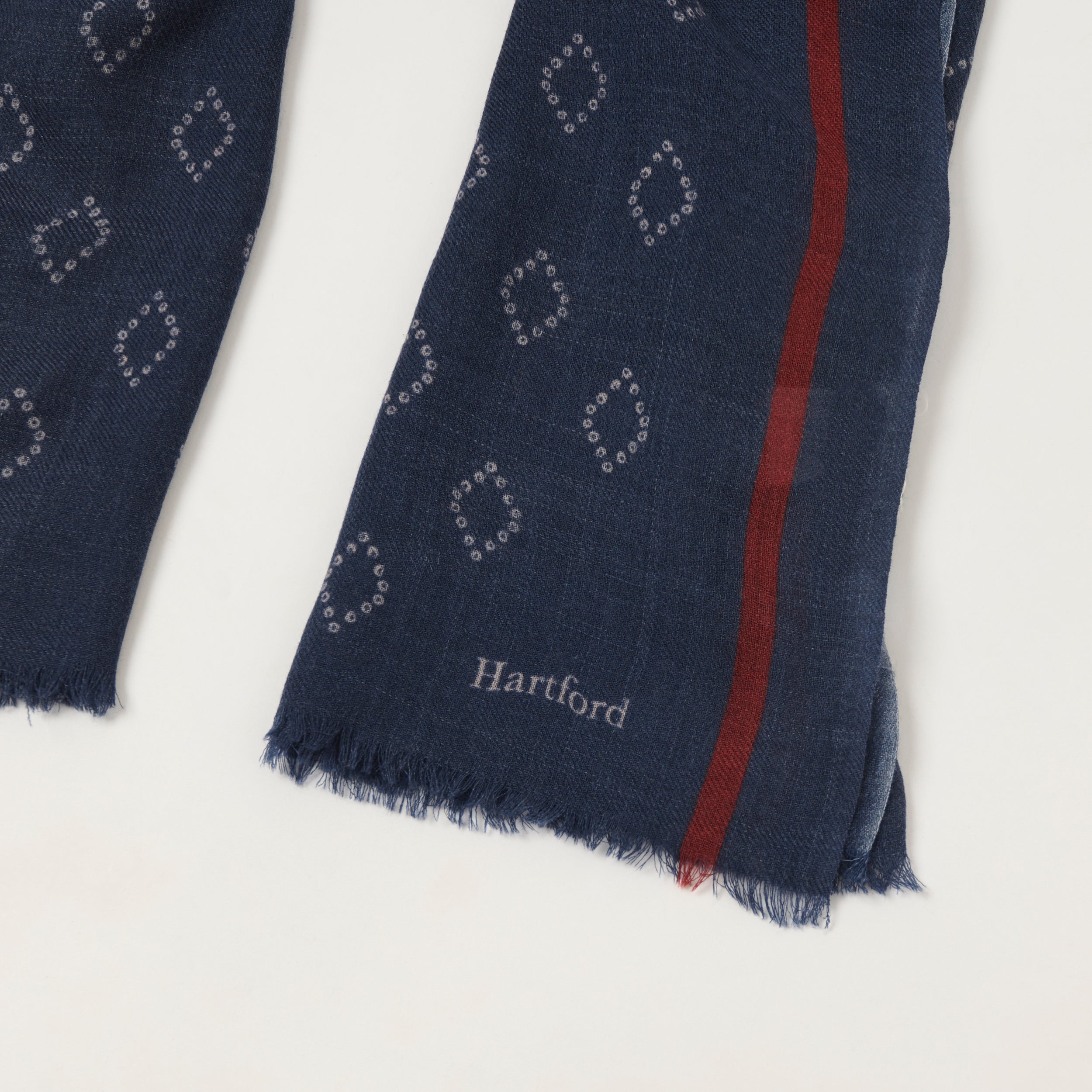 Hartford 'Graphic' Wool Bandana Scarf - Indigo