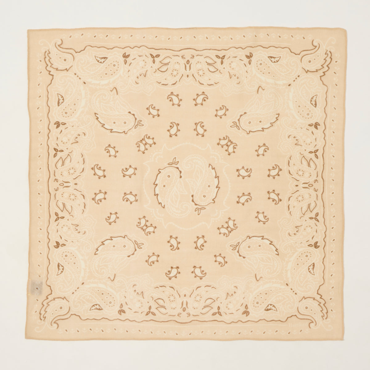 Hartford Paisley Wool Bandana Scarf - Heather Beige