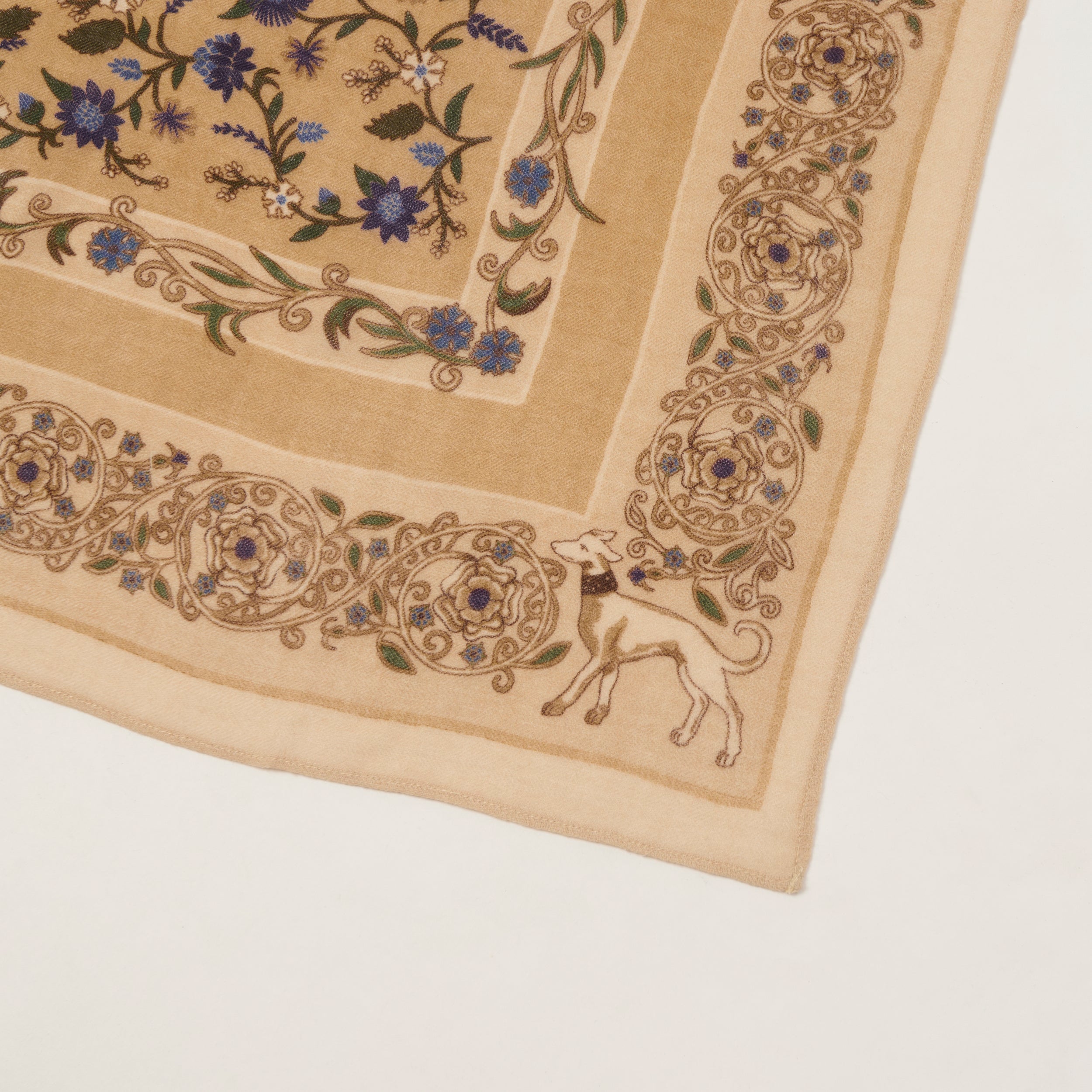 Hartford 'Unicorn' Wool Bandana Scarf - Beige
