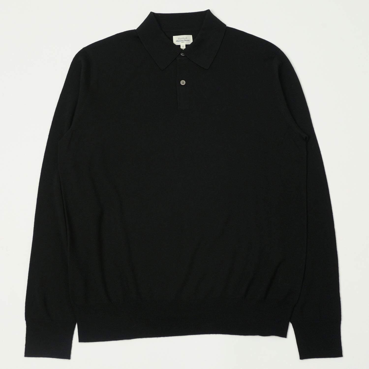 Hartford Merino Wool Polo Shirt - Black