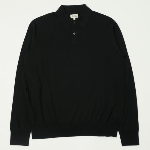Hartford Merino Wool Polo Shirt - Black