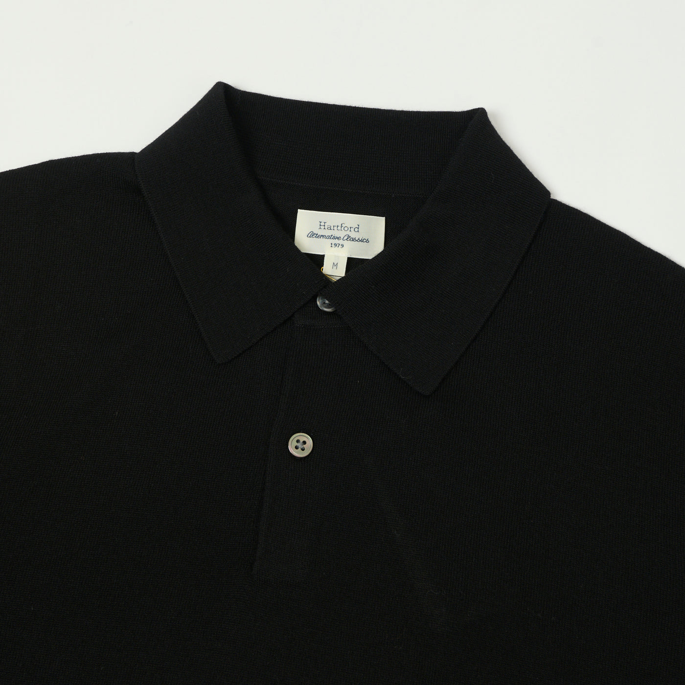 Hartford Merino Wool Polo Shirt - Black