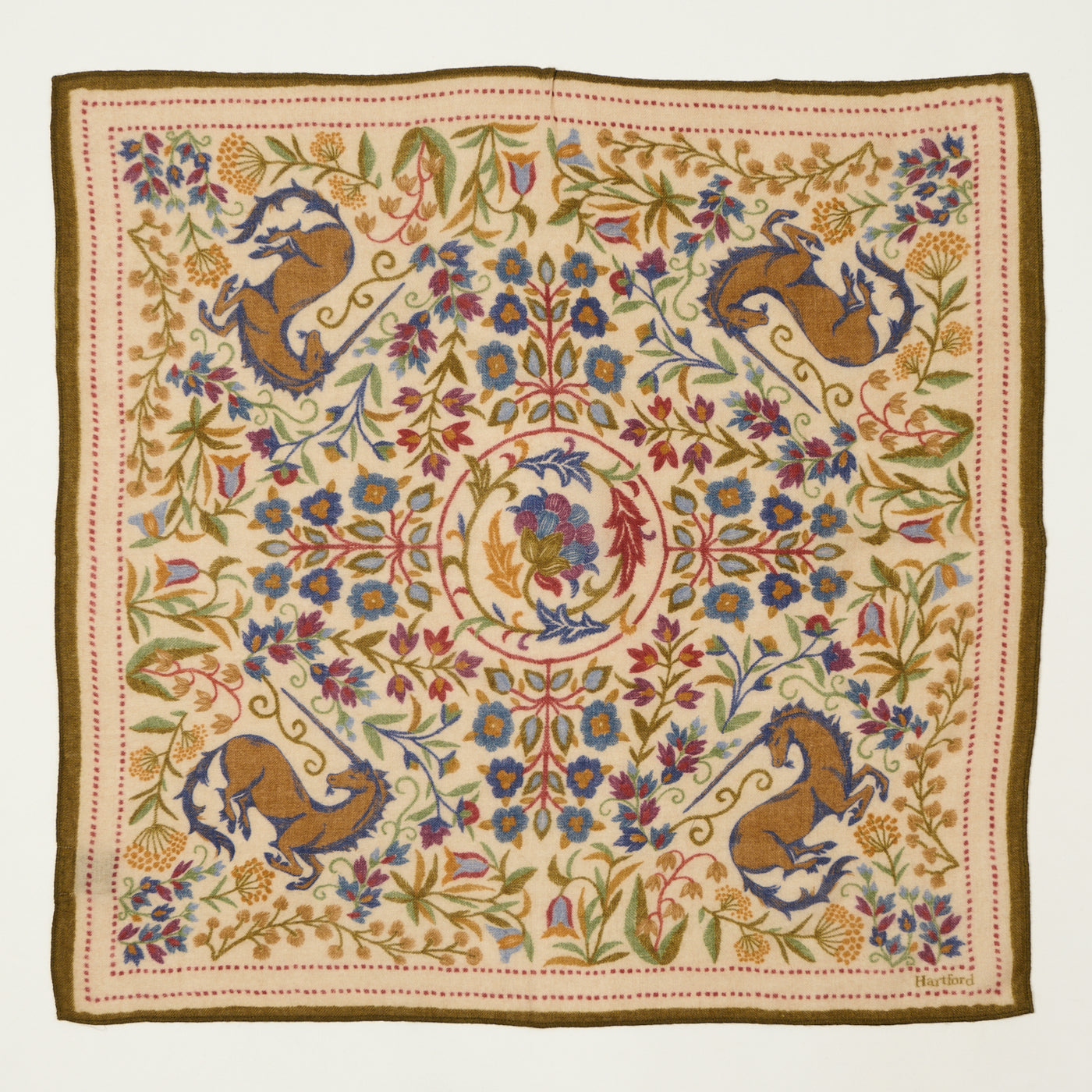 Hartford 'Unicorn' Wool Bandana Scarf - Heather Beige