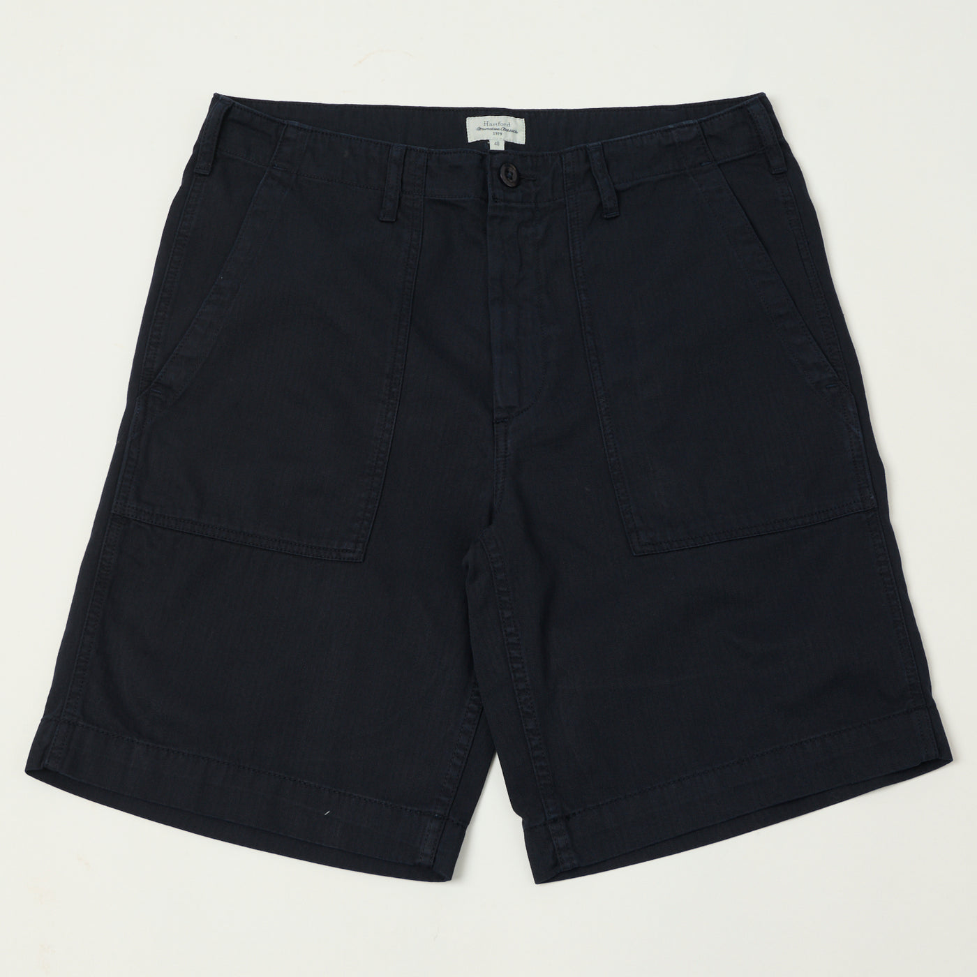 Hartford Herringbone Fatigue Short - Navy