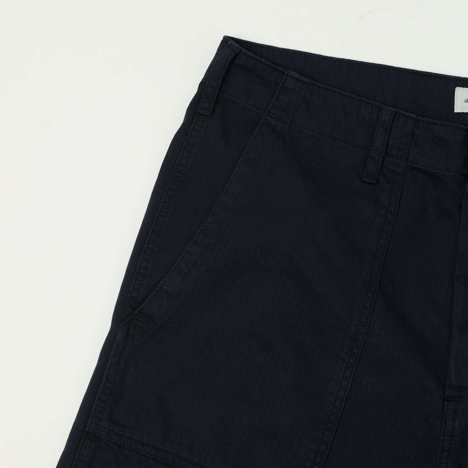 Hartford Herringbone Fatigue Short - Navy