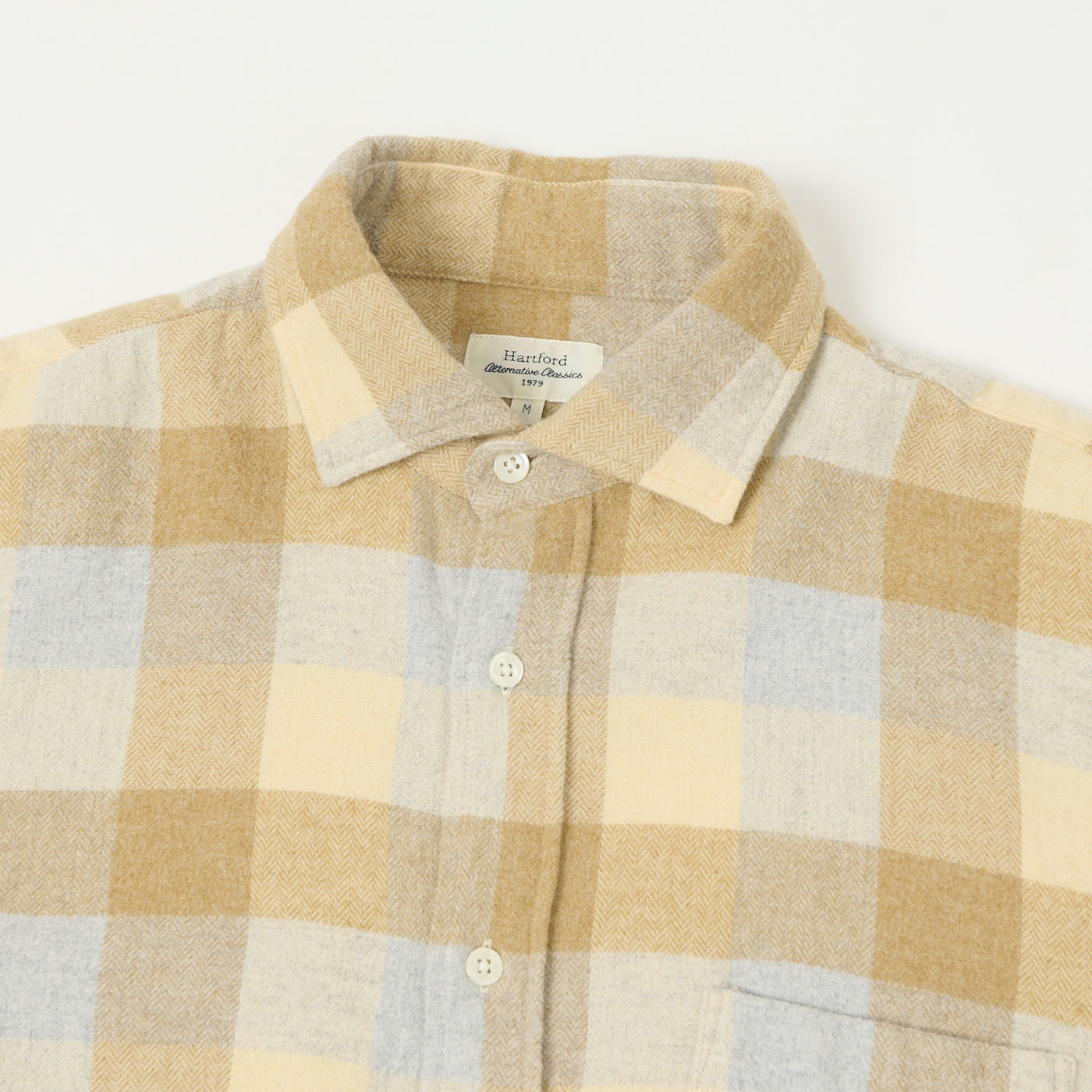 Hartford 'Paul' Check Flannel Shirt - Yellow/Grey