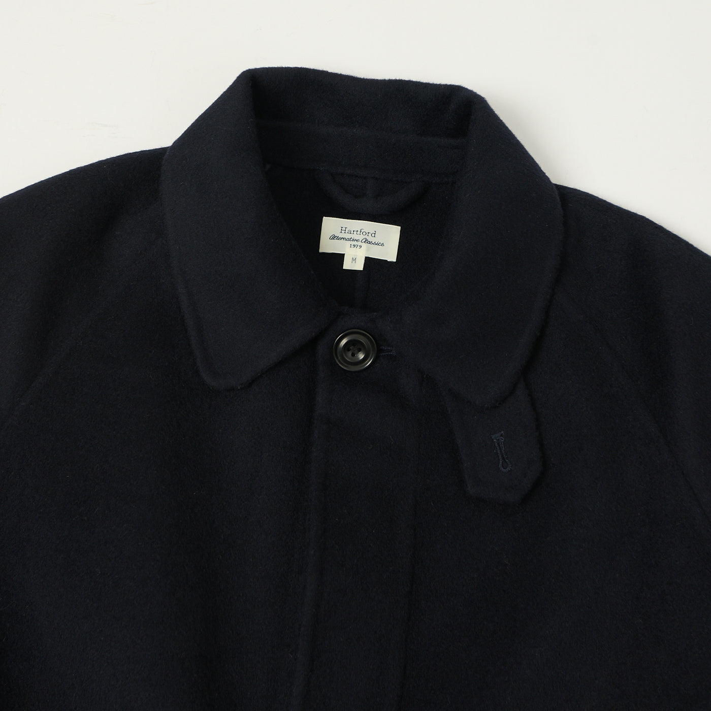Hartford 'Graig' Wool Balmacaan Coat - Navy