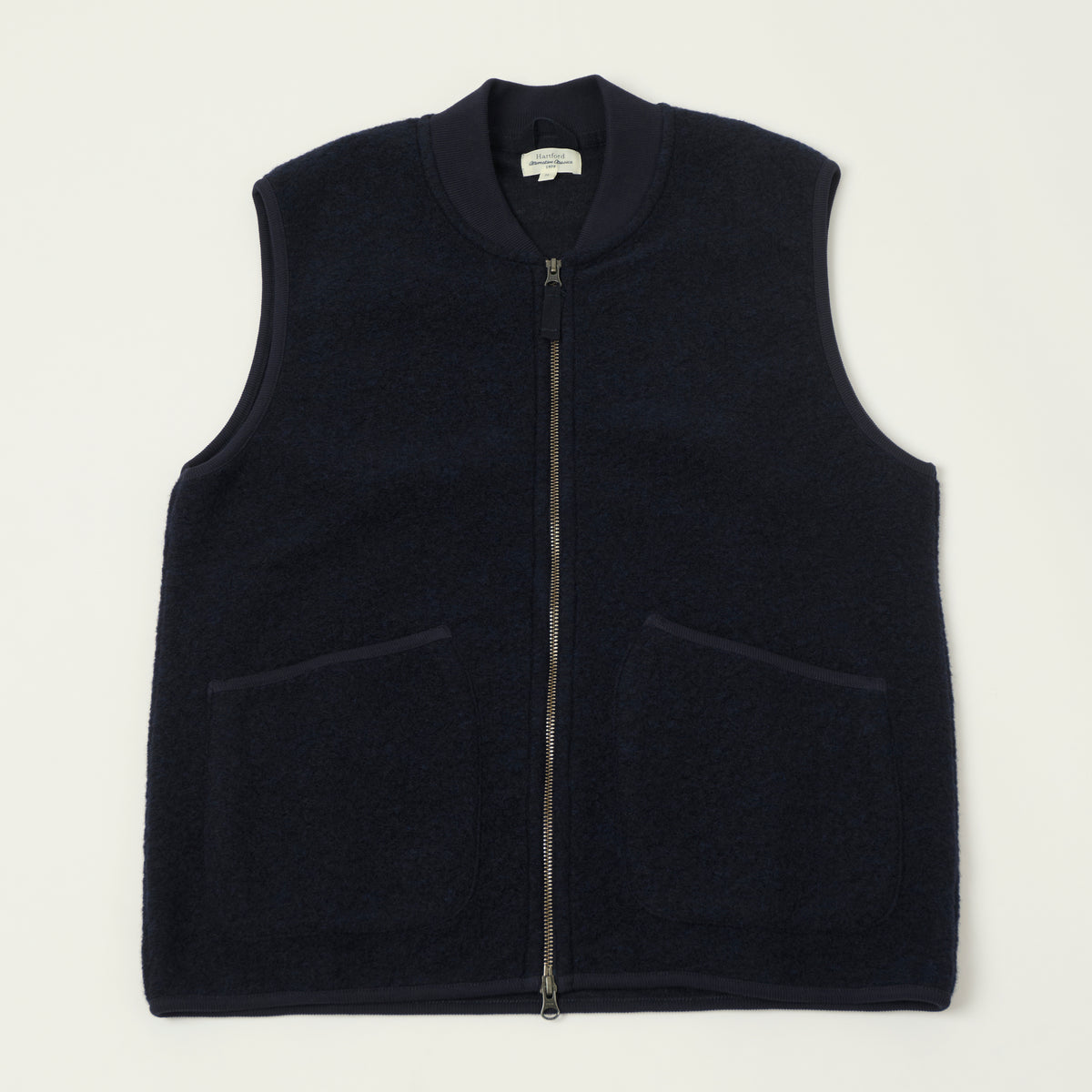 Hartford Knitted Wool Vest - Navy