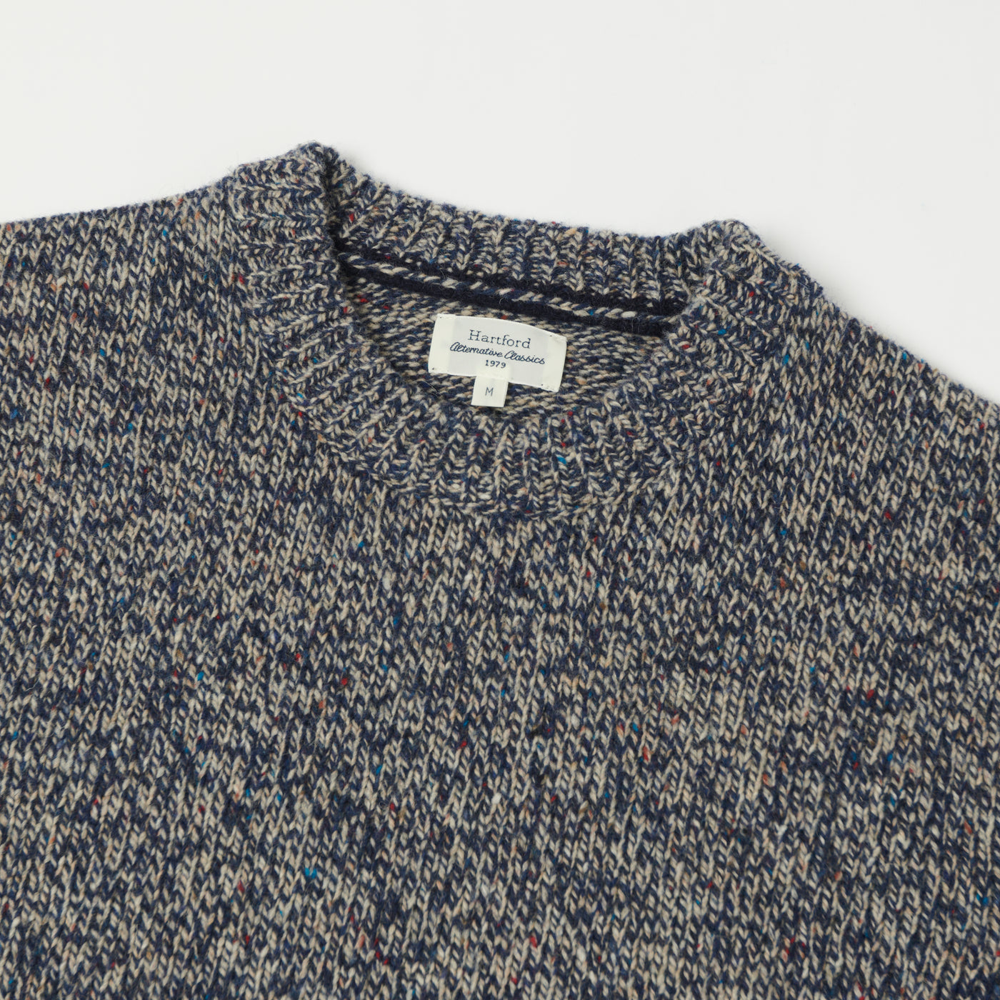 Hartford 'Marl' Crew Knitted Sweater - Indigo Marl