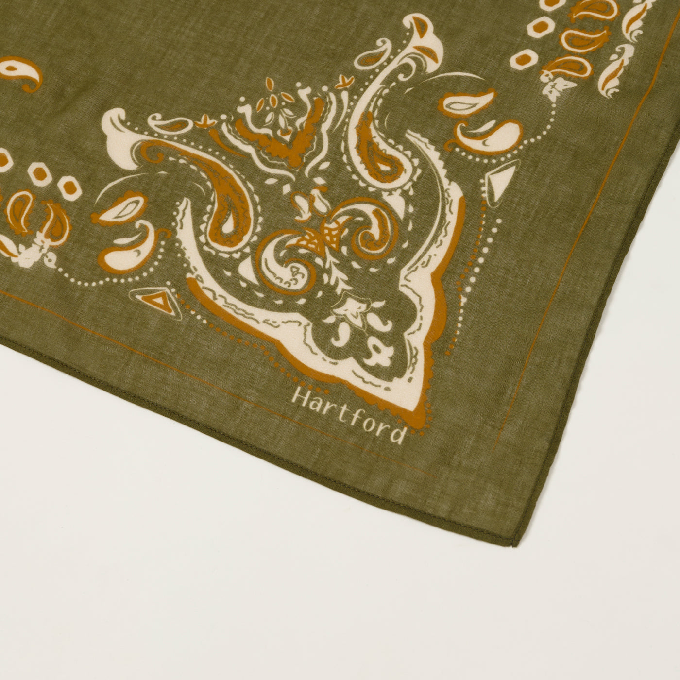 Hartford Paisley Cotton Bandana - Army