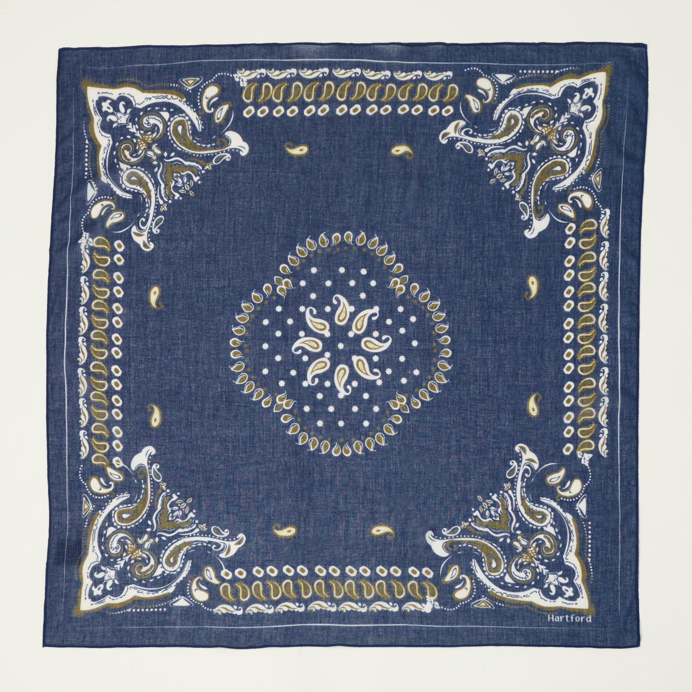 Hartford Paisley Cotton Bandana - Indigo