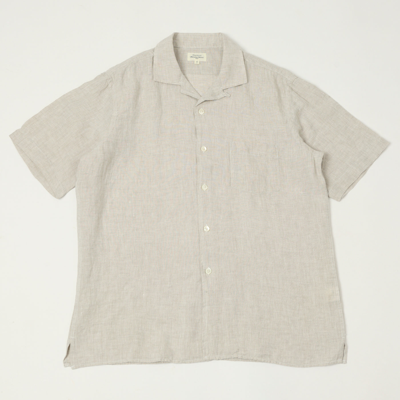 Hartford 'Palm' Camp Collar Linen Shirt  - Natural