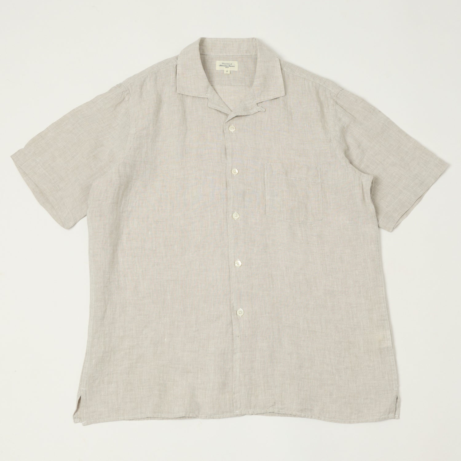 Hartford 'Palm' Camp Collar Linen Shirt  - Natural