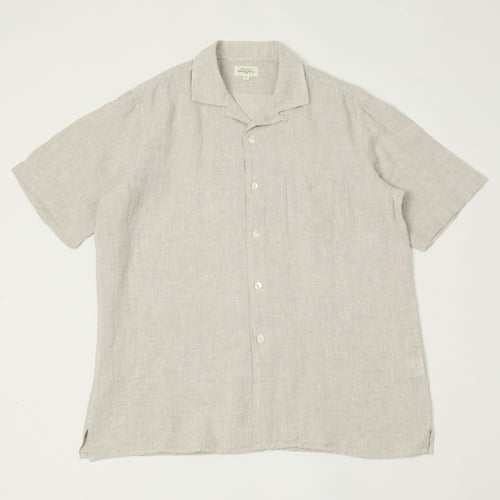 Hartford 'Palm' Camp Collar Linen Shirt  - Natural