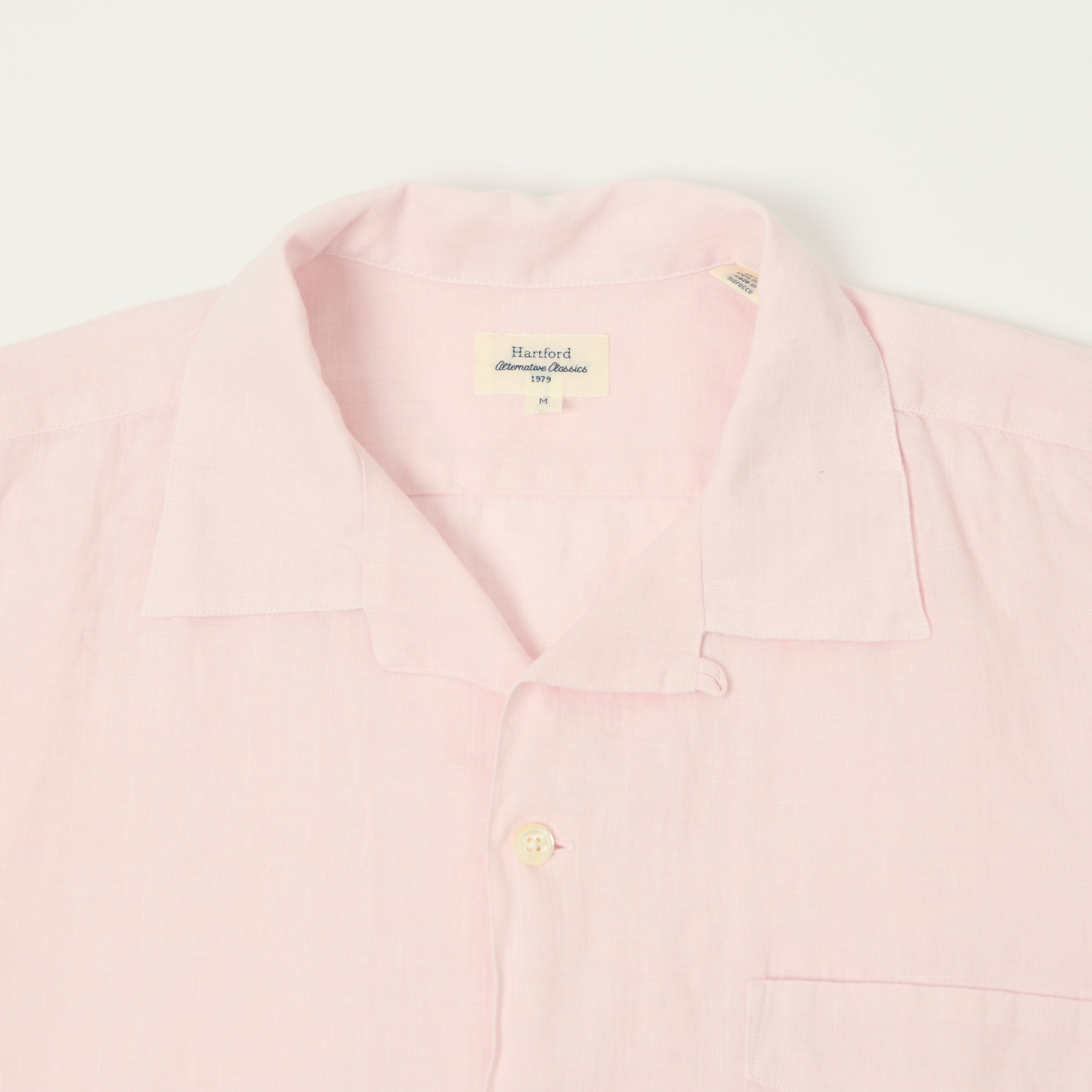 Hartford 'Palm' Camp Collar Linen Shirt - Shell Pink