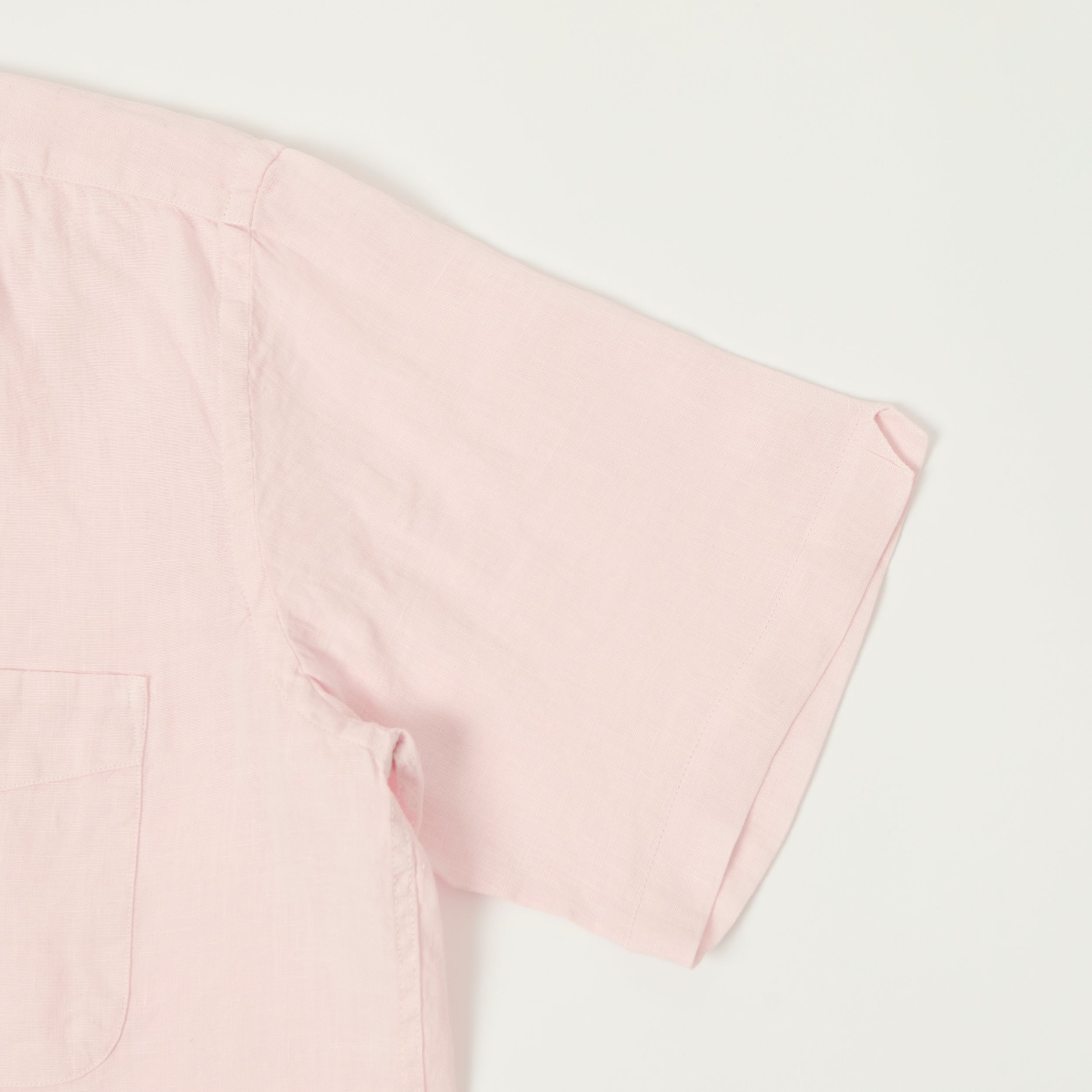 Hartford 'Palm' Camp Collar Linen Shirt - Shell Pink