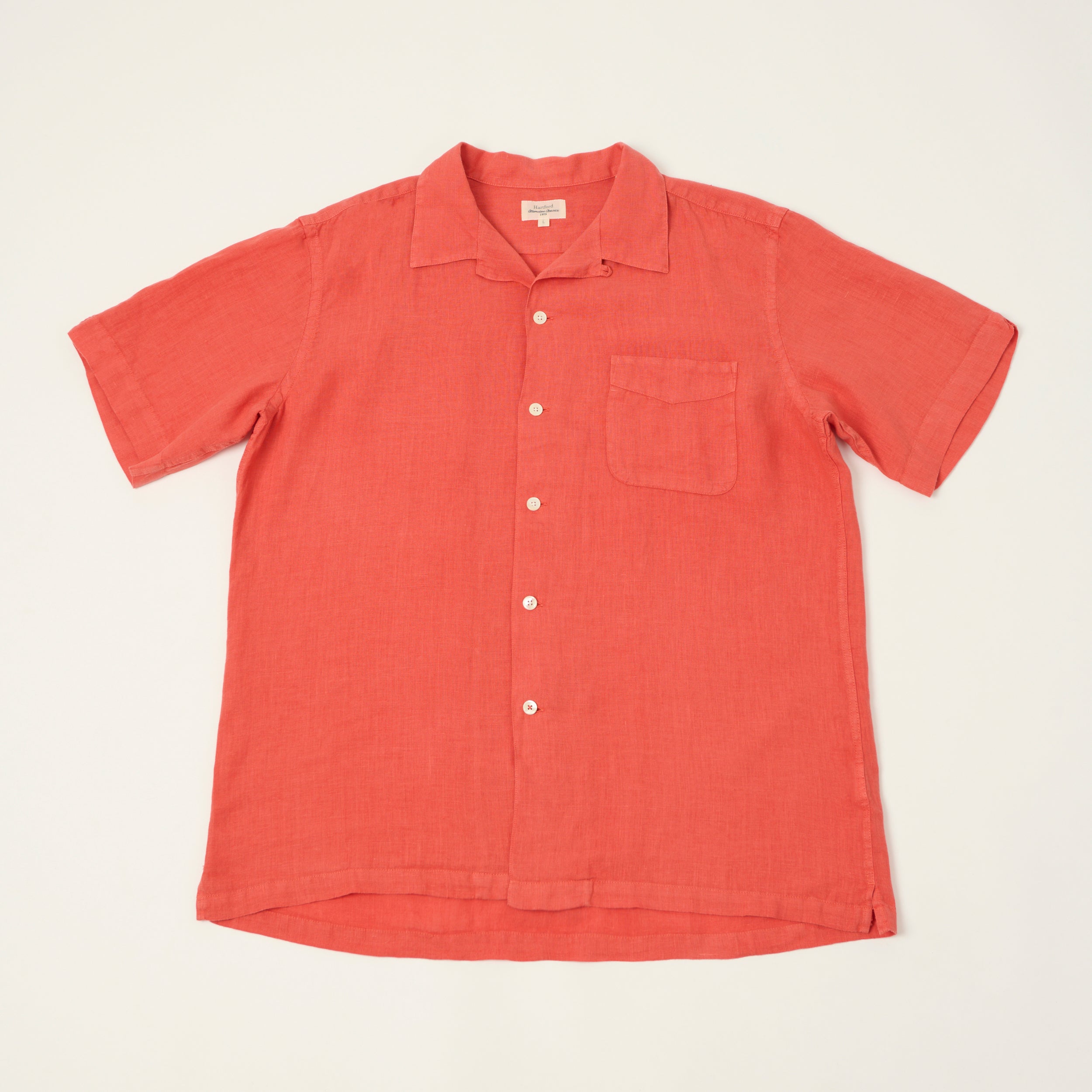 Hartford 'Palmito' Short Sleeve Summer Shirt - Faded Tomato