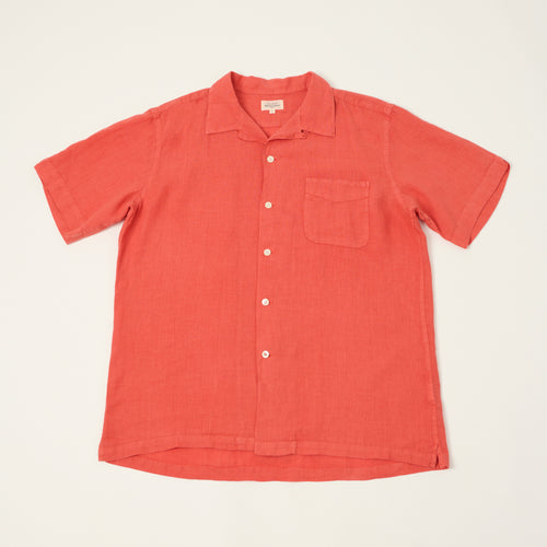 Hartford 'Palmito' Short Sleeve Summer Shirt - Faded Tomato