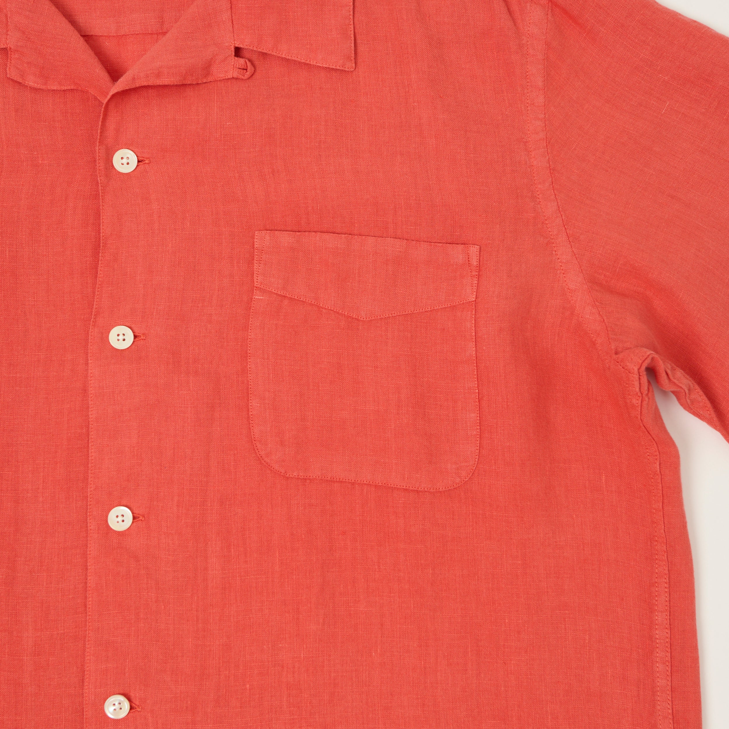 Hartford 'Palmito' Short Sleeve Summer Shirt - Faded Tomato