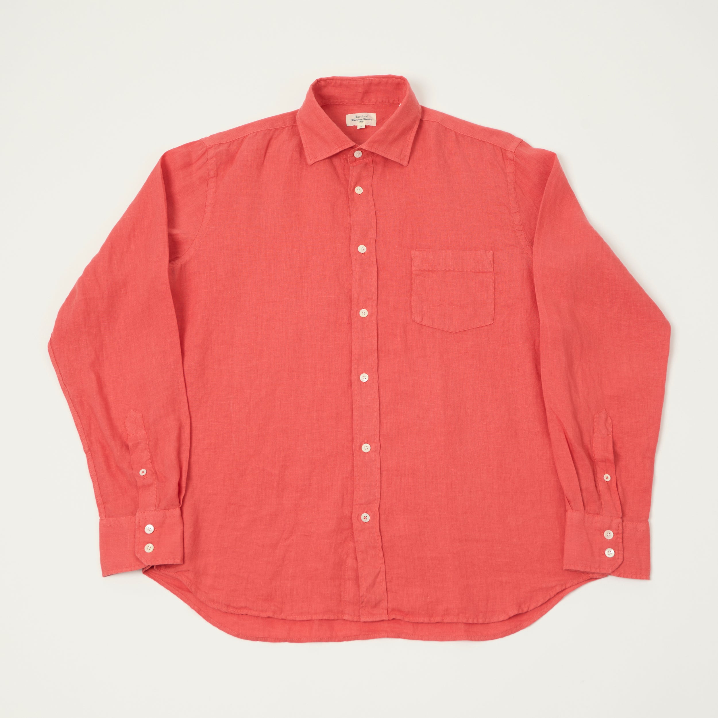 Hartford 'Paul' Linen Shirt - Tomato