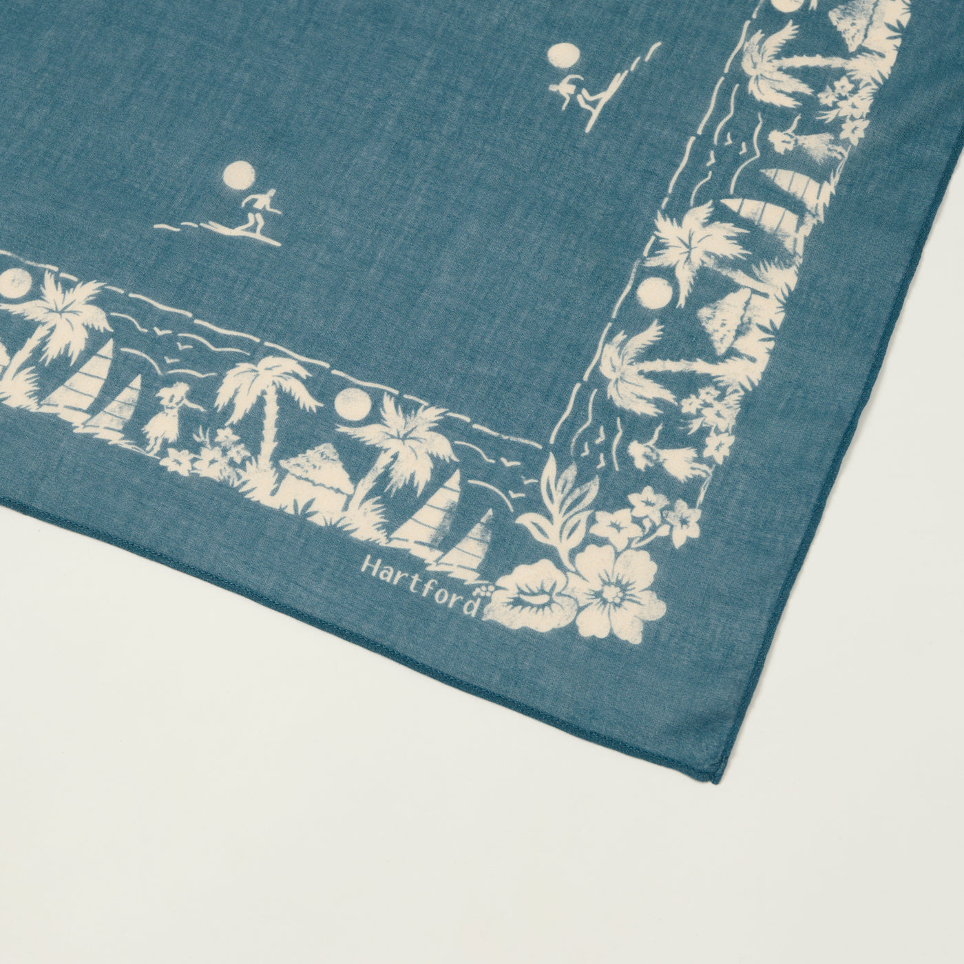 Hartford 'Surfer' Cotton Bandana - Denim Blue