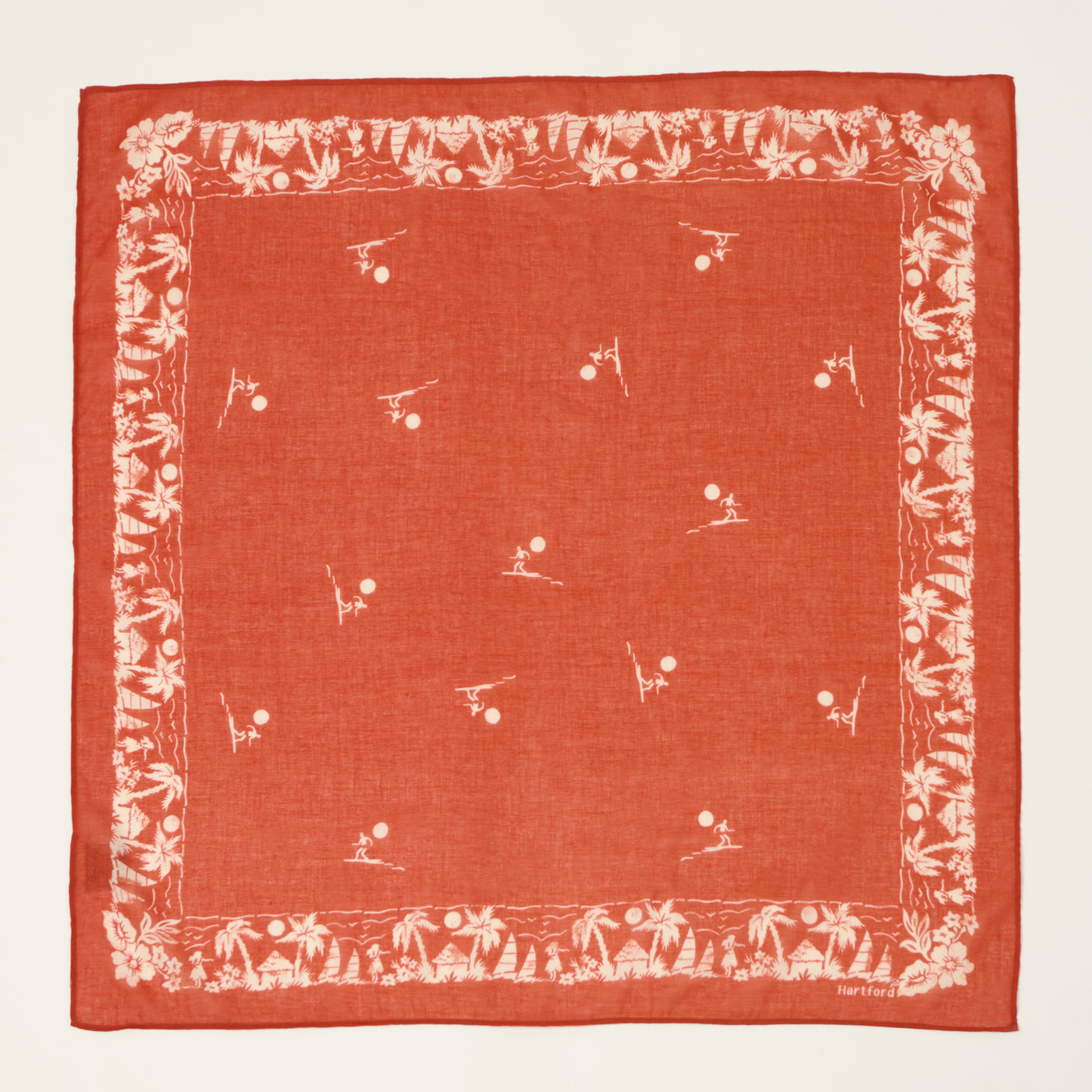 Hartford 'Surfer' Cotton Bandana - Red