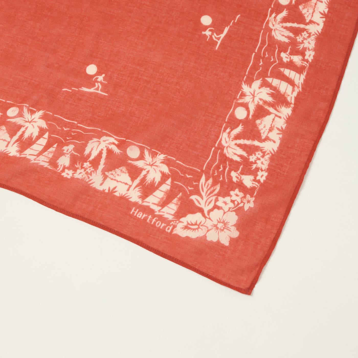 Hartford 'Surfer' Cotton Bandana - Red