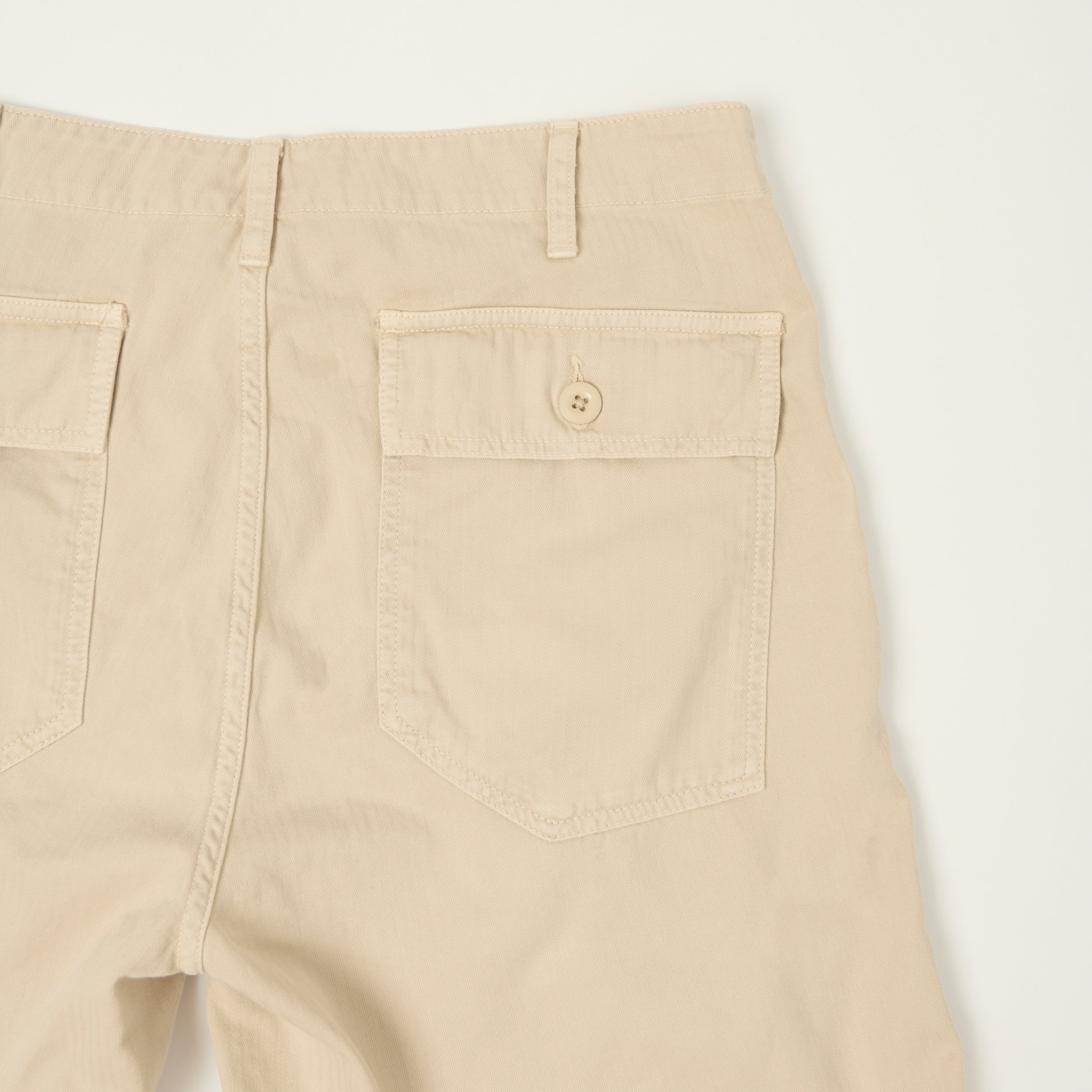 Hartford Herringbone Fatigue Shorts - Stone