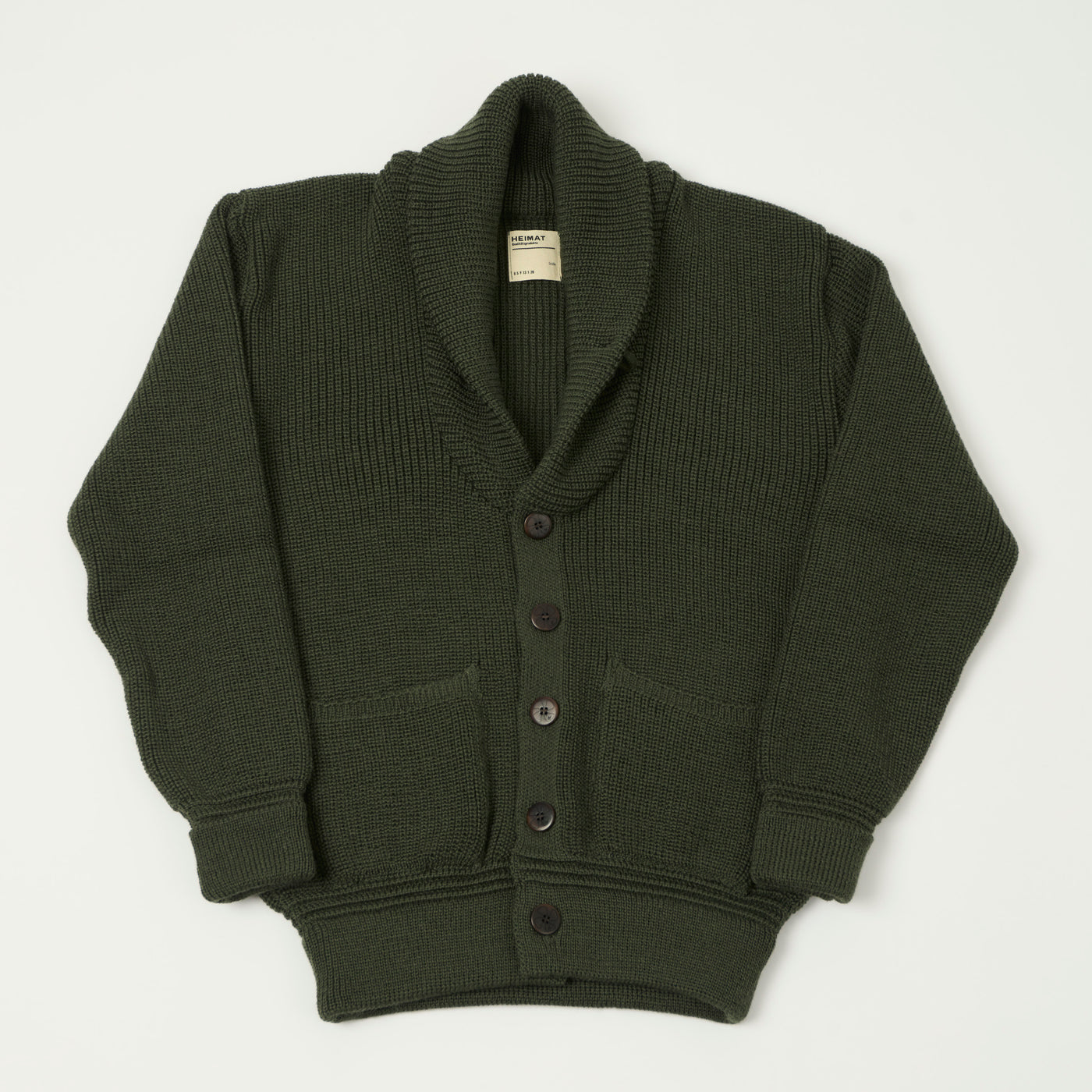 Heimat 'Eiger' Shawl Collar Cardigan - Military Green