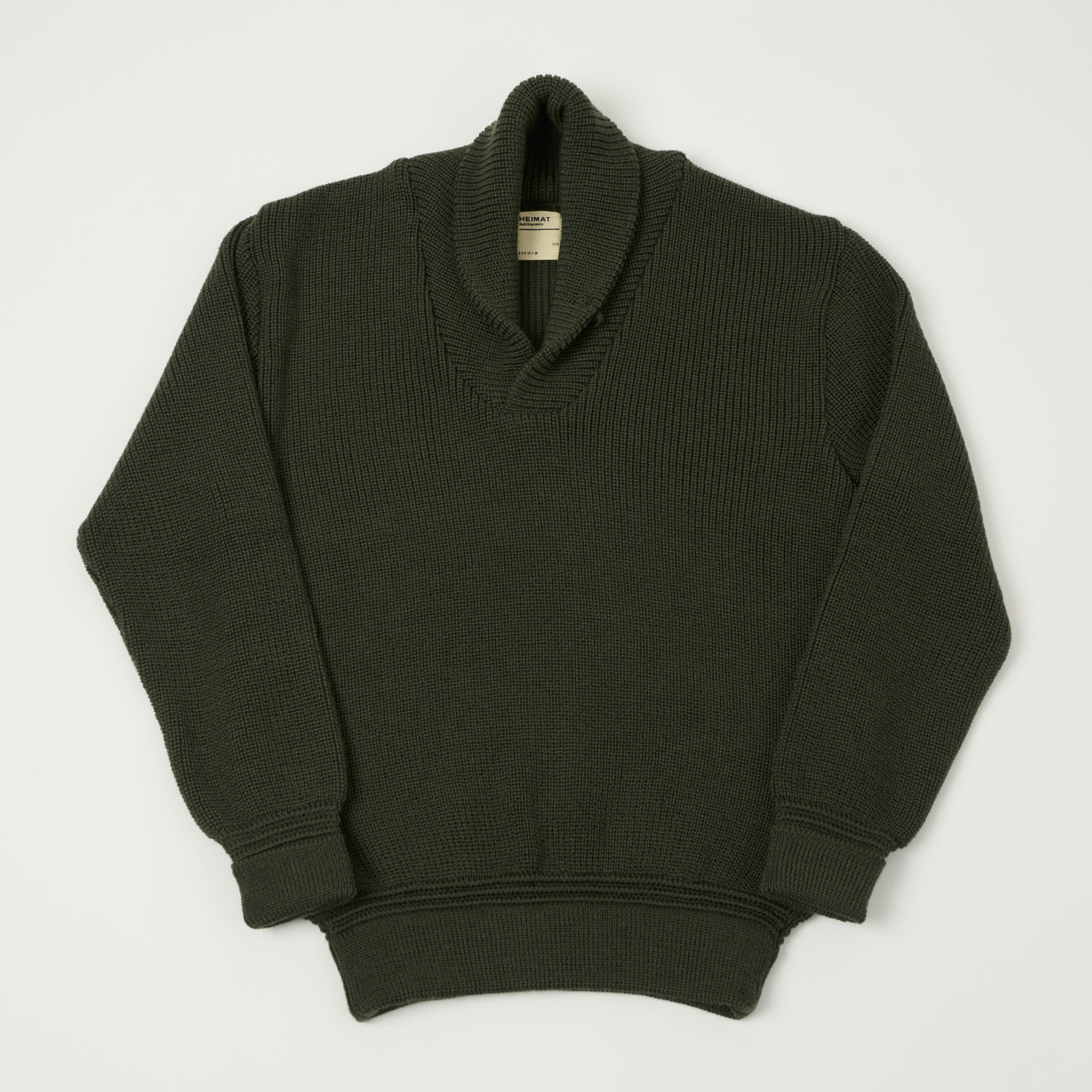 Heimat 'Eiger' Shawl Collar Pullover - Military Green