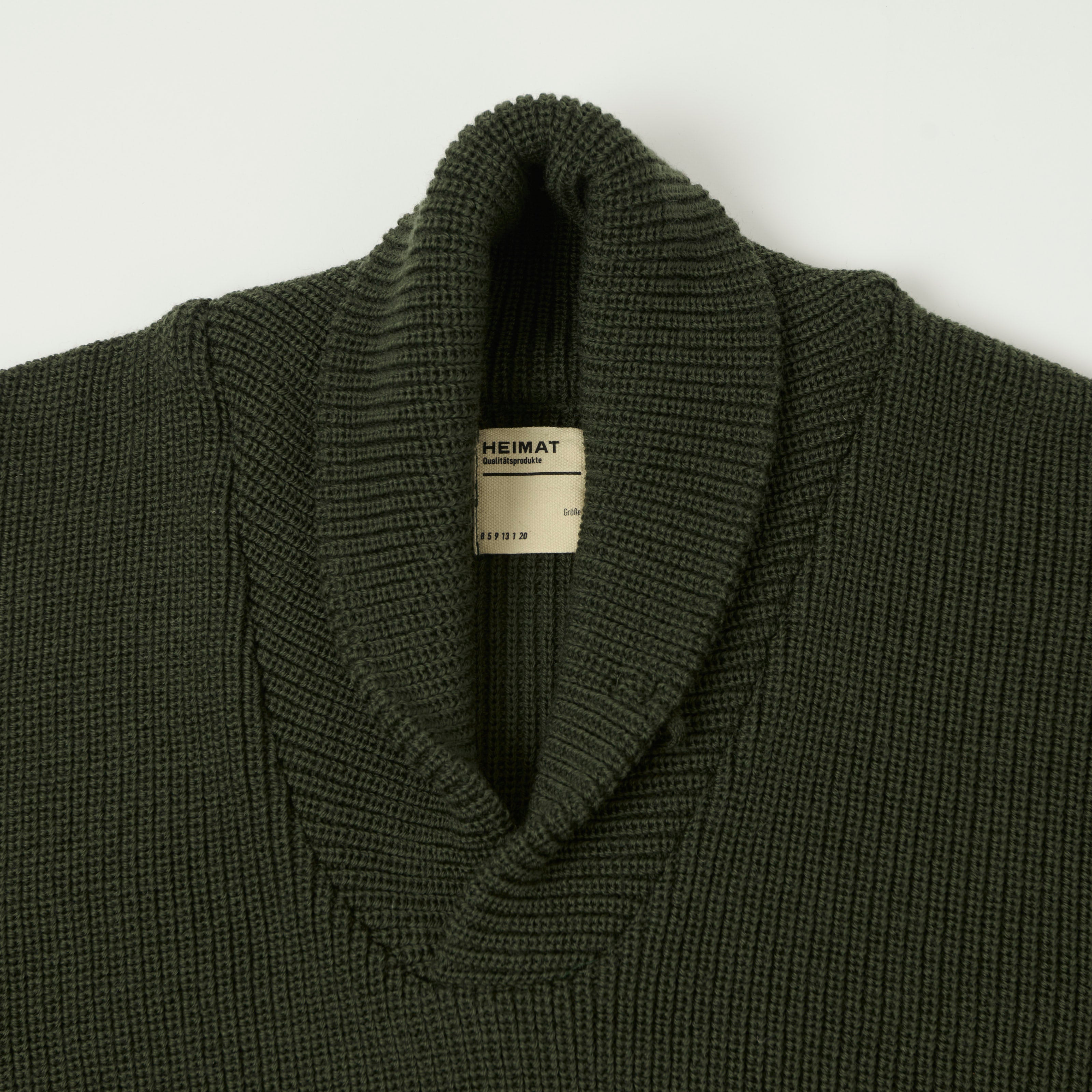 Heimat 'Eiger' Shawl Collar Pullover - Military Green