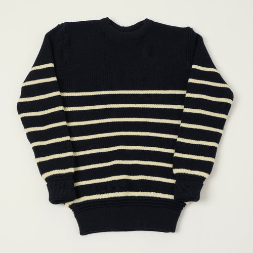 Heimat 'Mariner' Crew Neck Sweater - Ink/Seashell