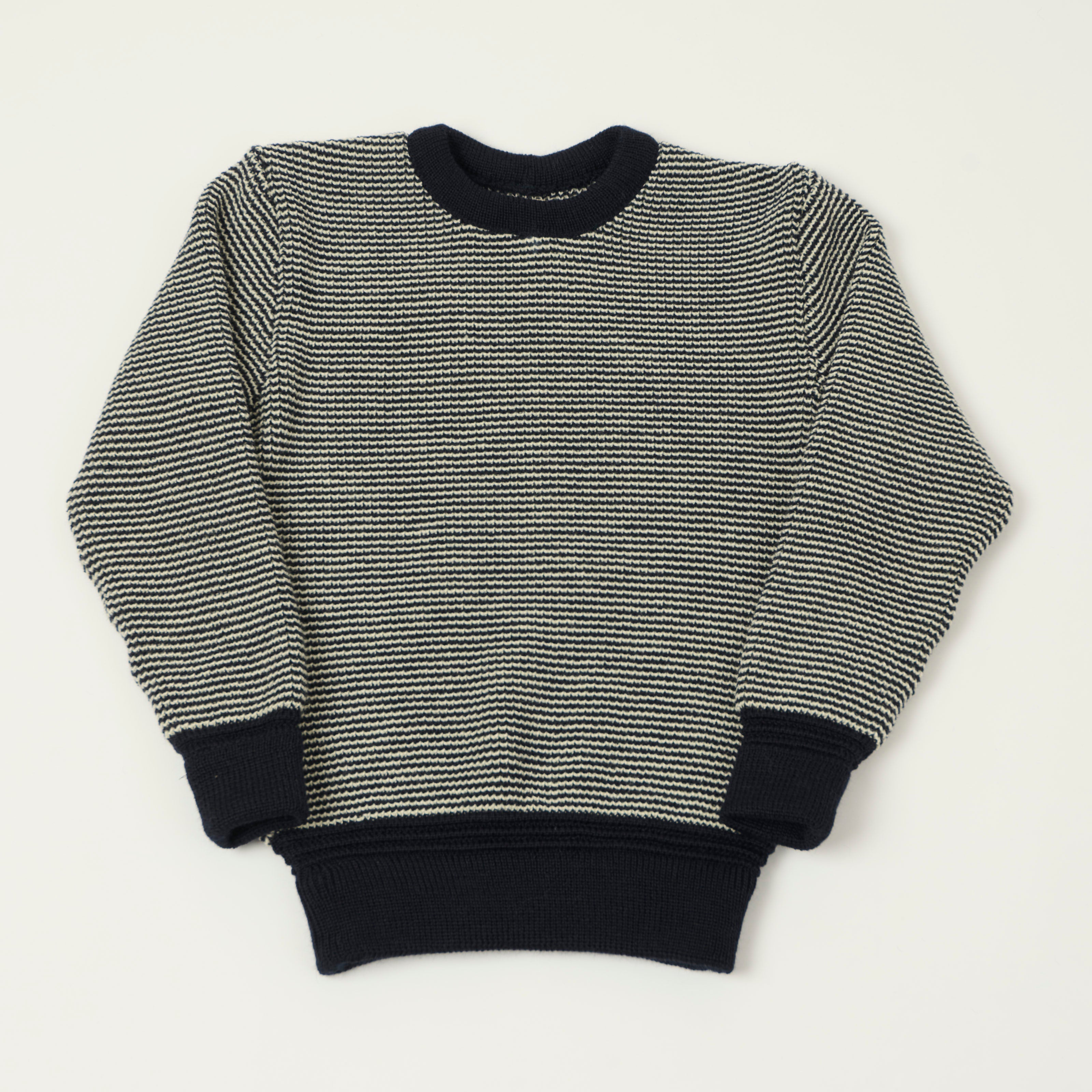 Heimat 'Rundhals' Crew Neck Jumper - Ink/Seashell