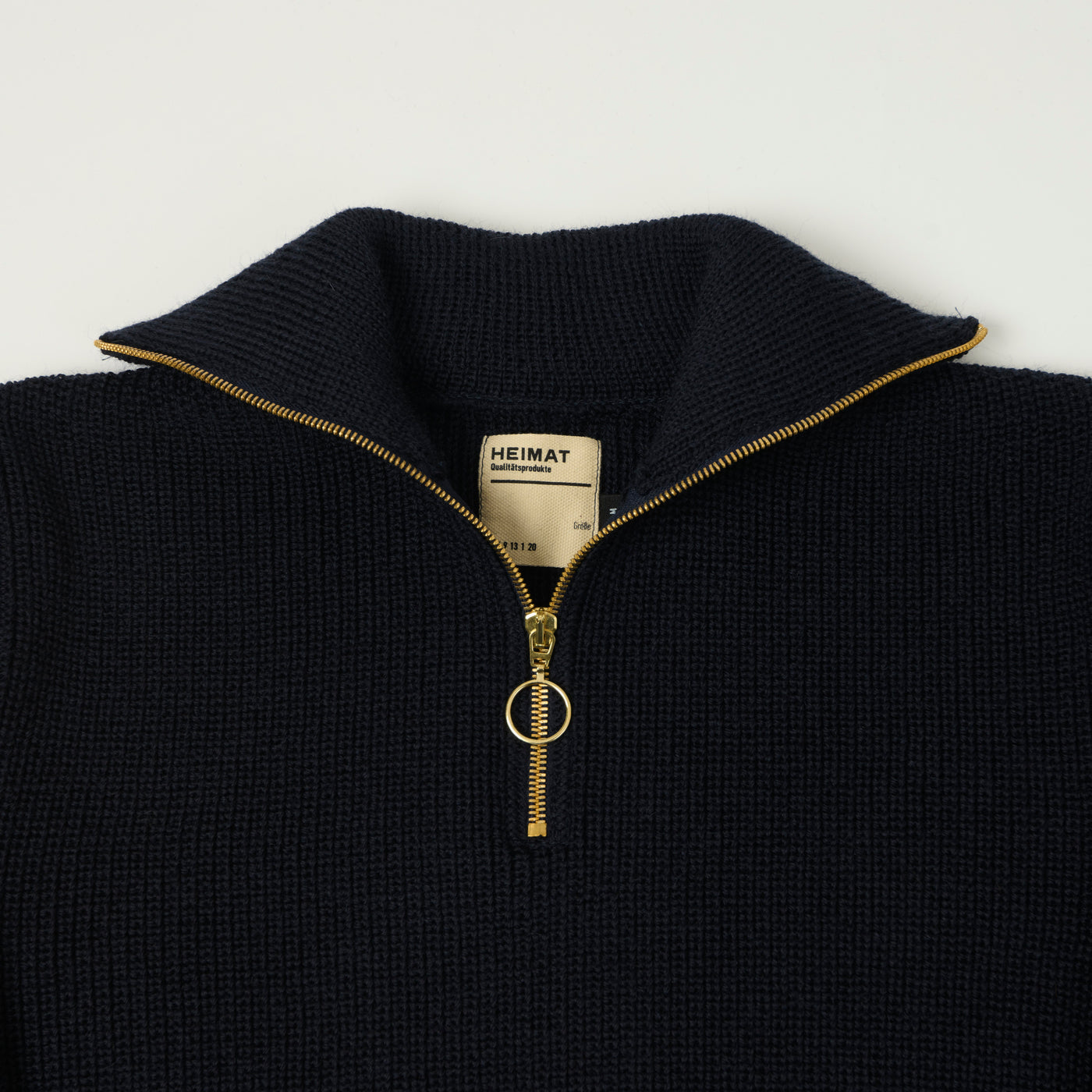 Heimat 'Segler' Quarter Zip Skipper Jumper - Ink