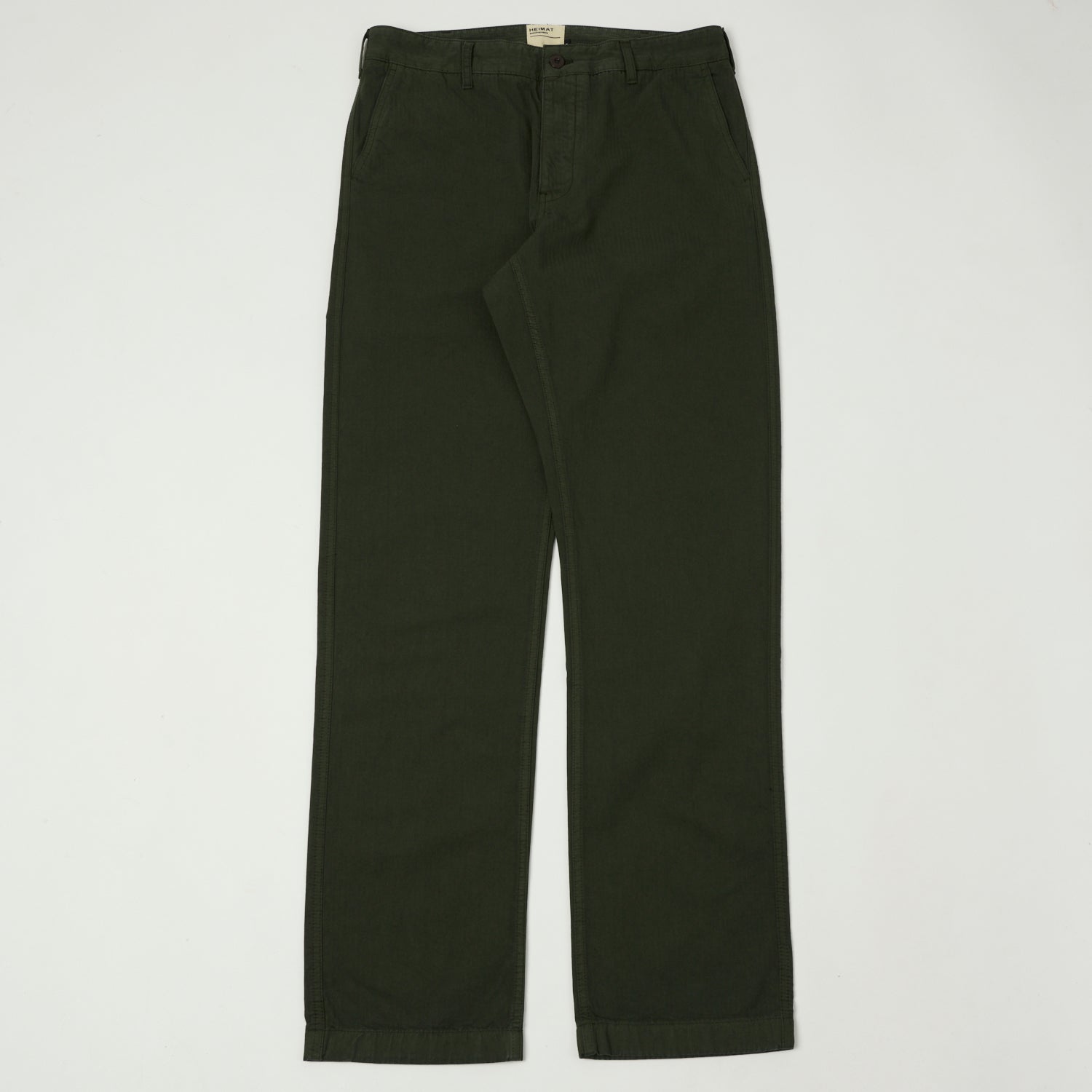 Heimat 'Journey' Herringbone Twill Chinos - Military Green