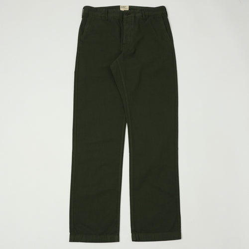 Heimat 'Journey' Herringbone Twill Chinos - Military Green