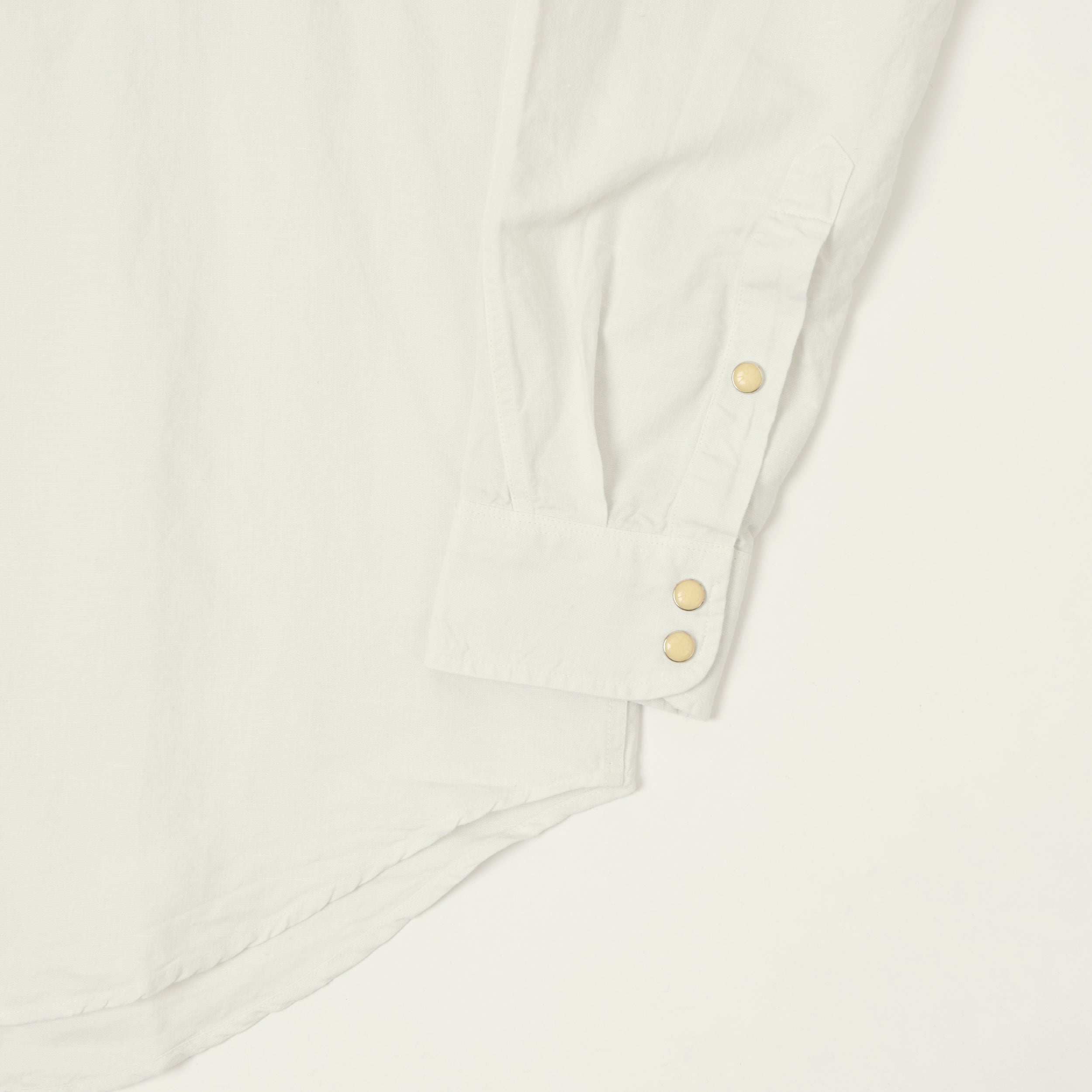Heimat Raglan Sleeve Cotton Hemp Western Shirt - White