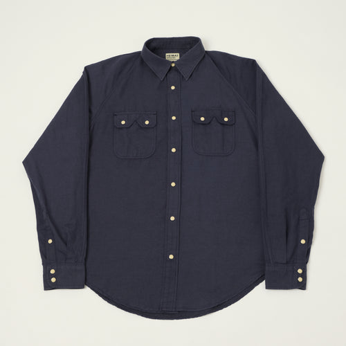 Heimat Raglan Sleeve Cotton Hemp Western Shirt - Ink
