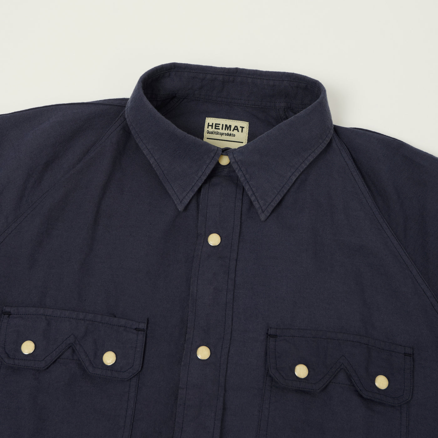 Heimat Raglan Sleeve Cotton Hemp Western Shirt - Ink