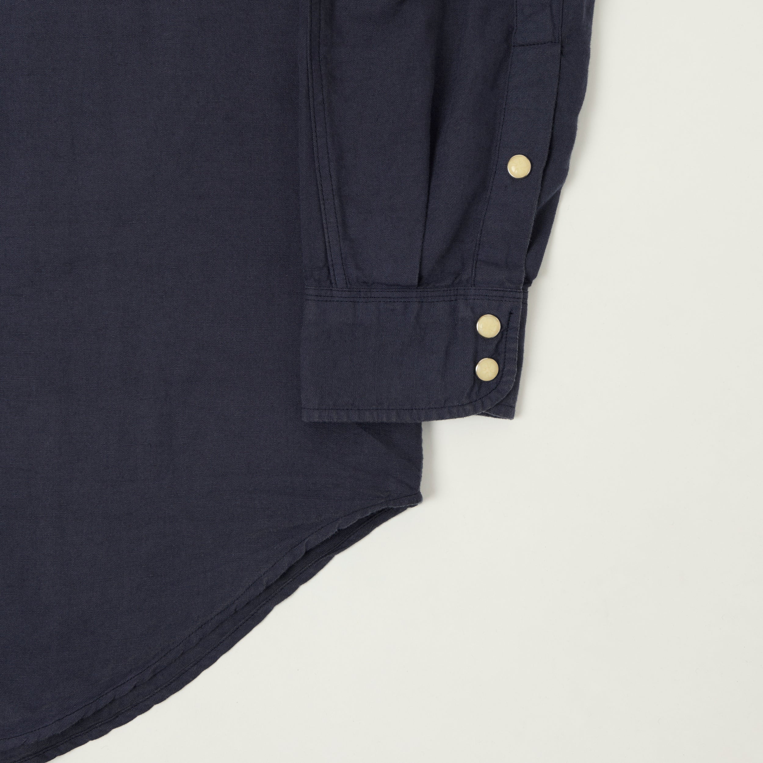 Heimat Raglan Sleeve Cotton Hemp Western Shirt - Ink