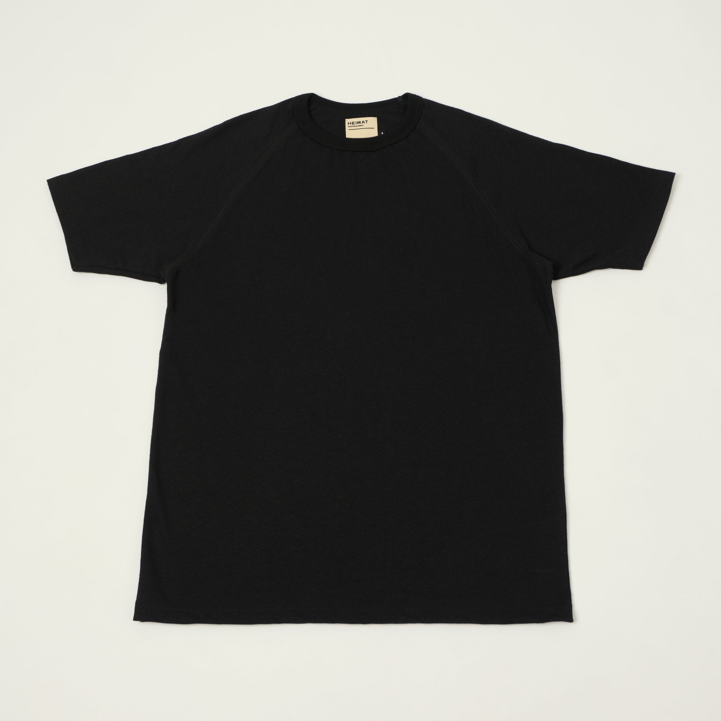 Heimat Raglan Sleeve Cotton Hemp T-Shirt - Schwarz