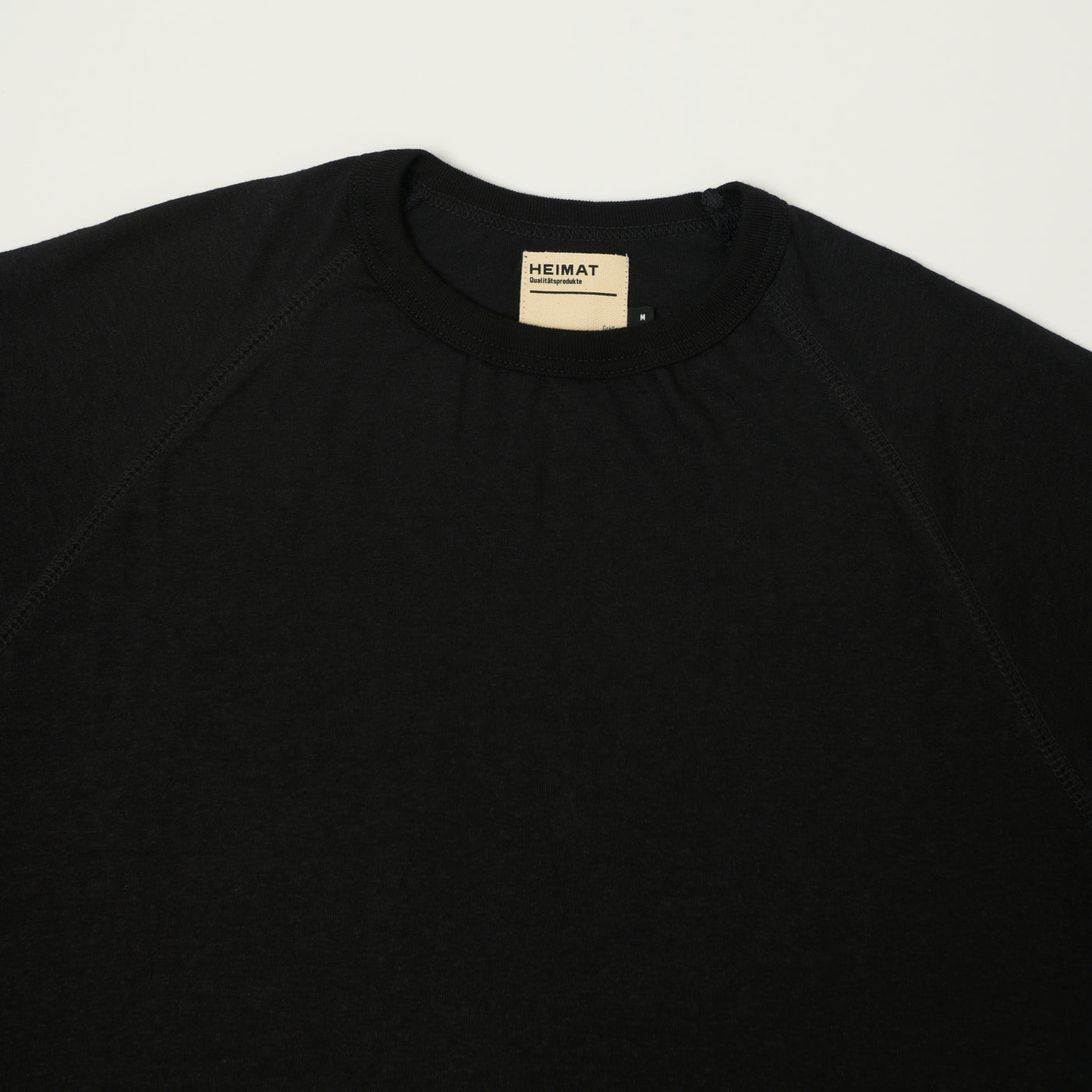 Heimat Raglan Sleeve Cotton Hemp T-Shirt - Schwarz