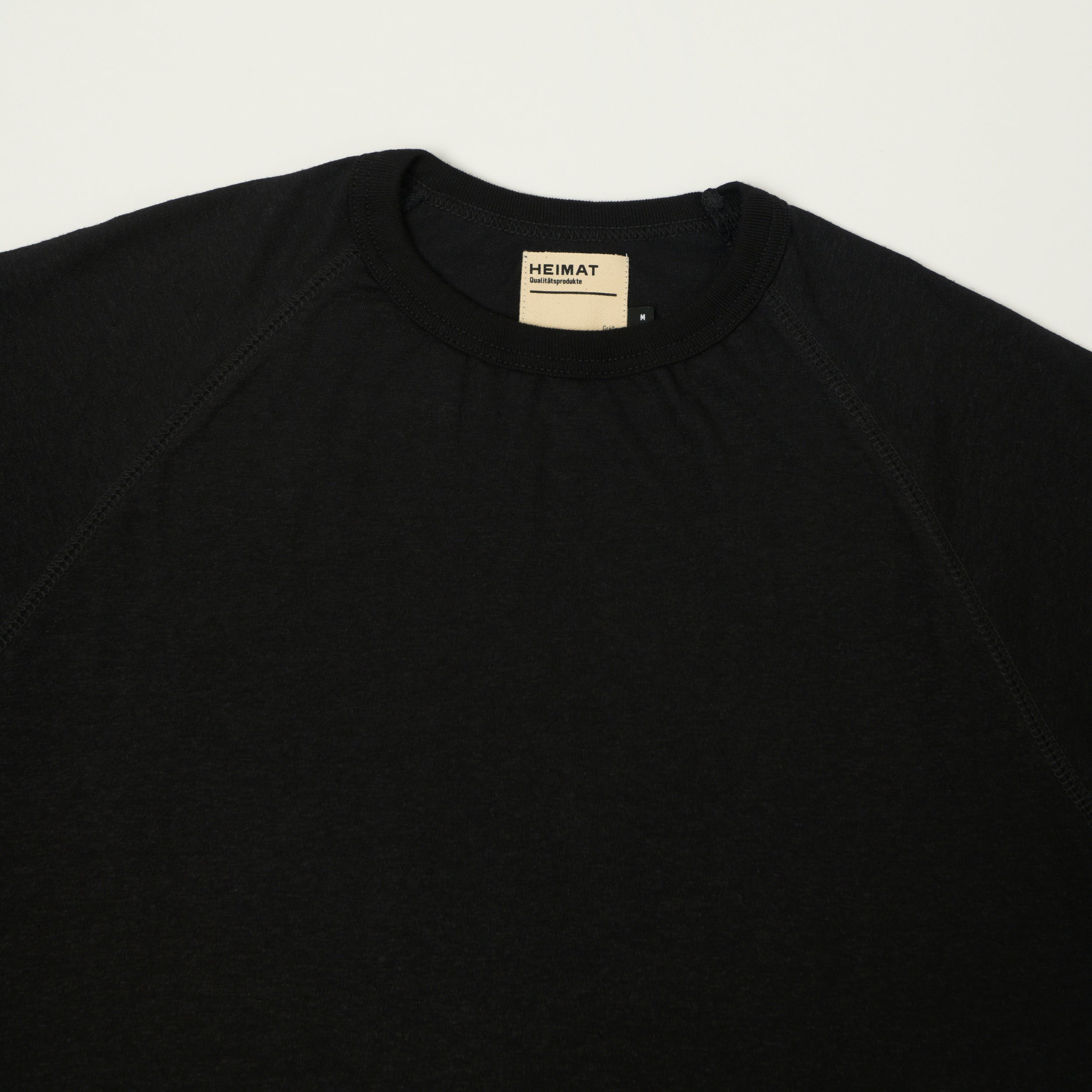 Heimat Raglan Sleeve Cotton Hemp T-Shirt - Schwarz