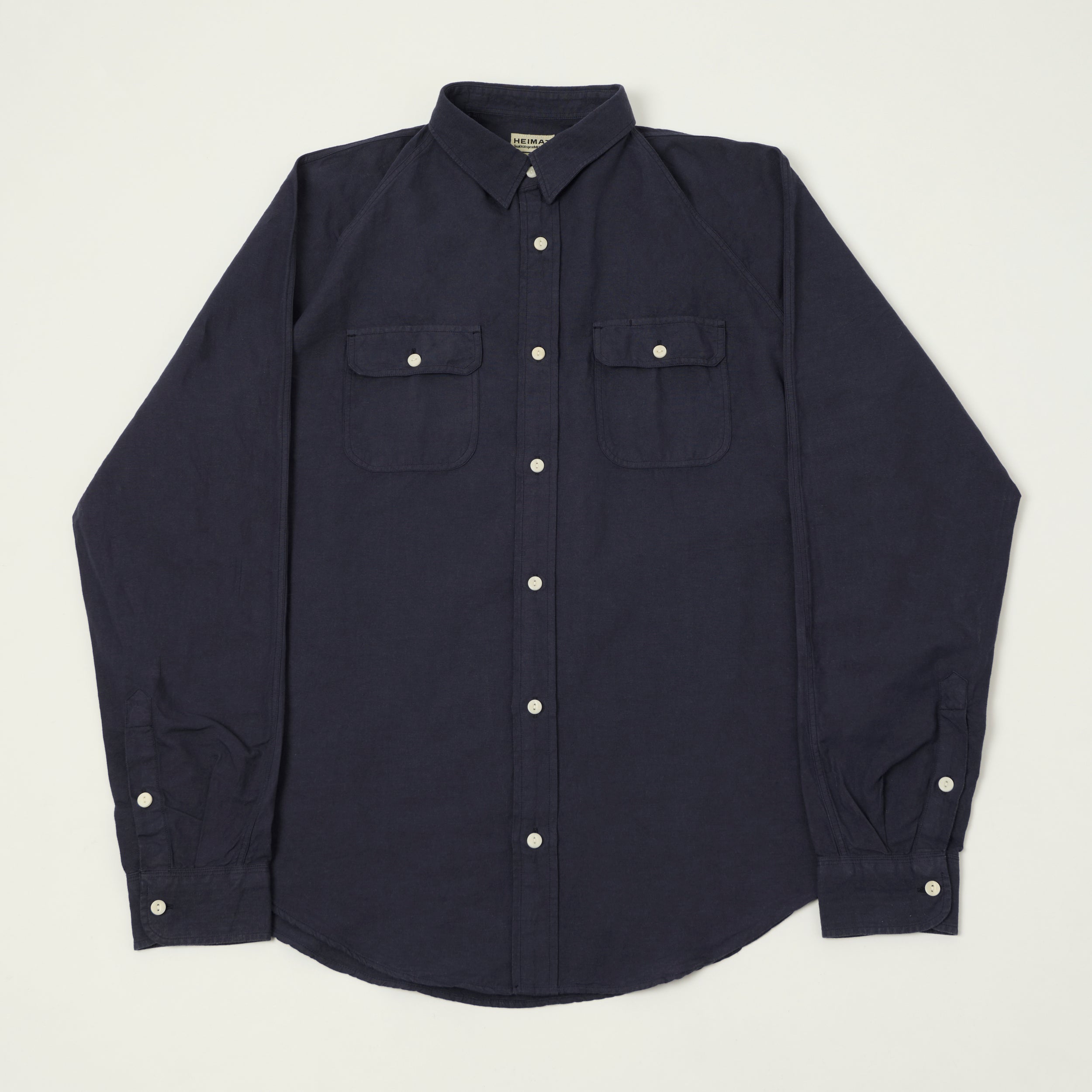 Heimat Raglan Sleeve Cotton Hemp Work Shirt - Ink