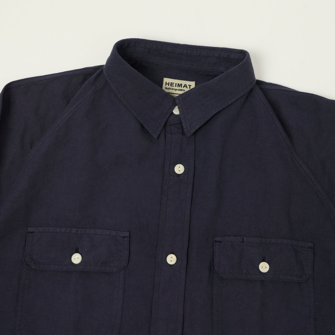 Heimat Raglan Sleeve Cotton Hemp Work Shirt - Ink