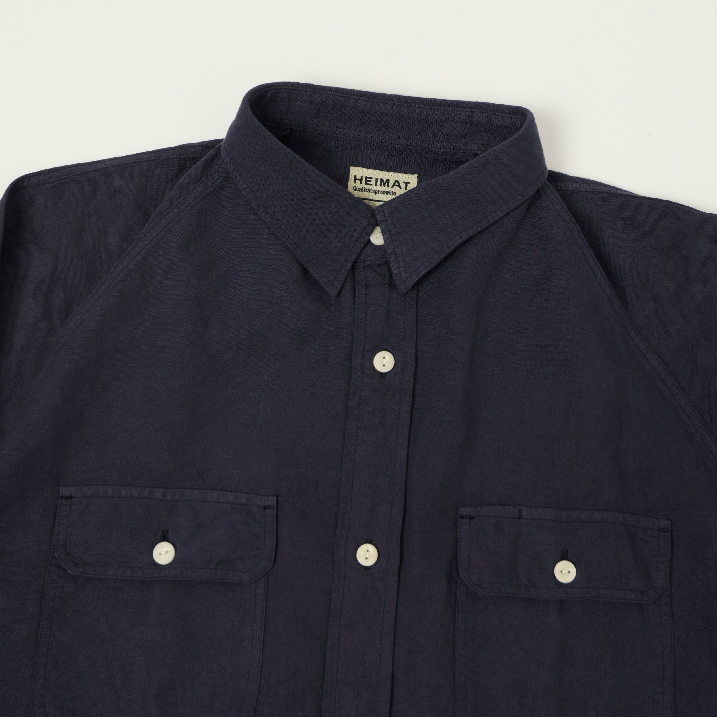 Heimat Raglan Sleeve Cotton Hemp Work Shirt - Ink
