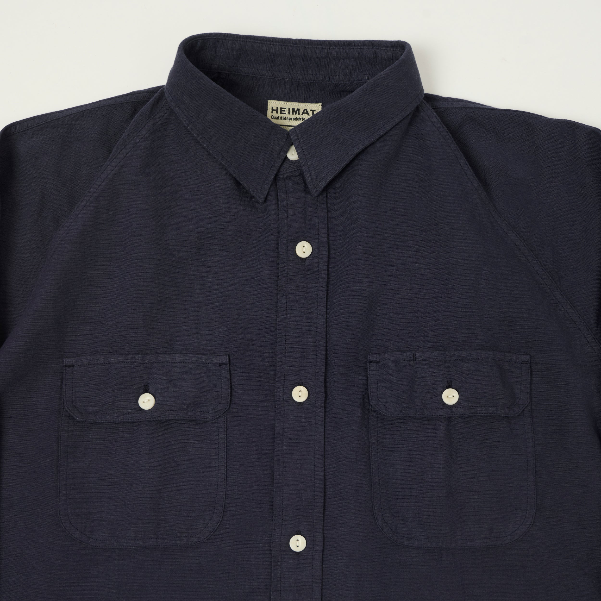 Heimat Raglan Sleeve Cotton Hemp Work Shirt - Ink