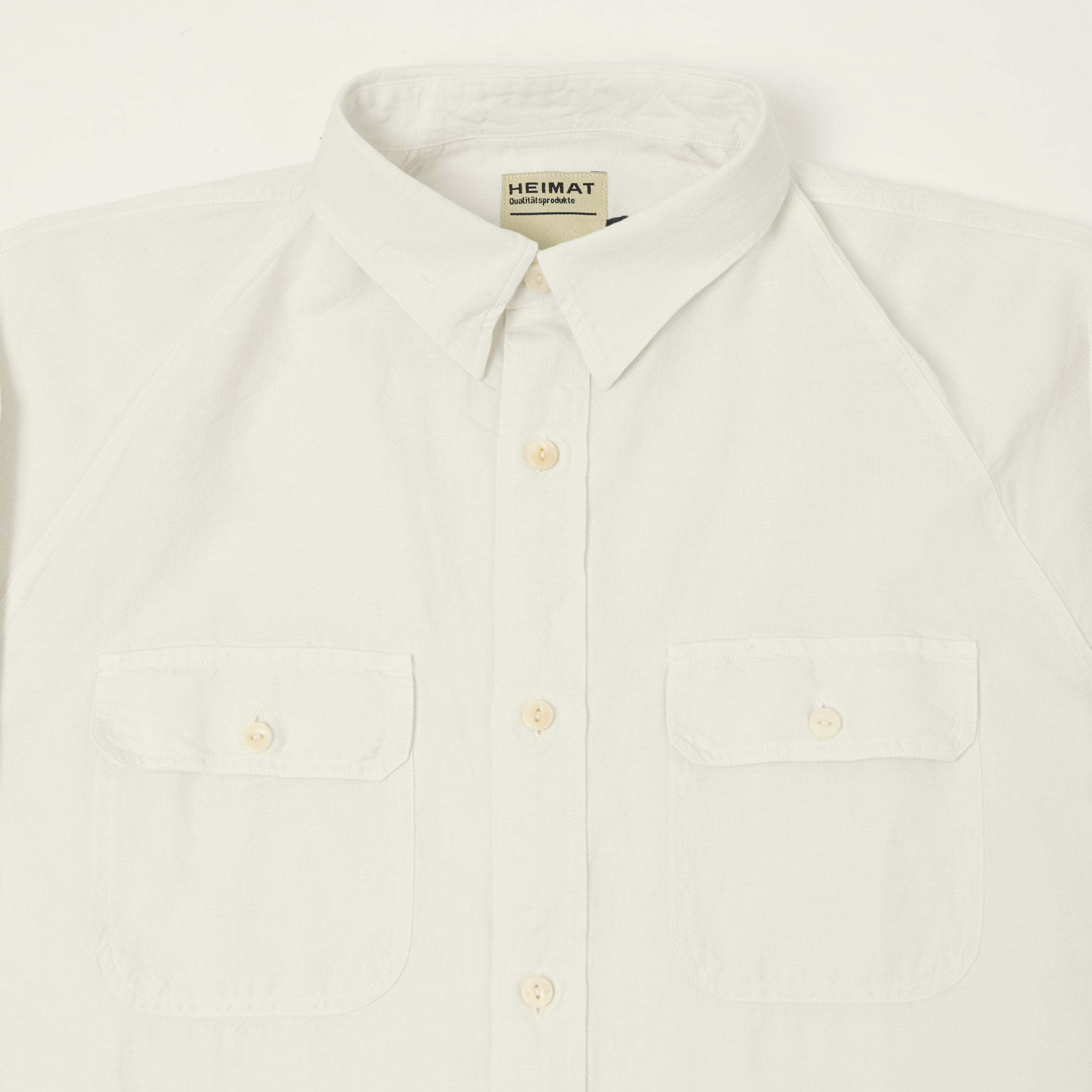Heimat Raglan Sleeve Cotton Hemp Work Shirt - White