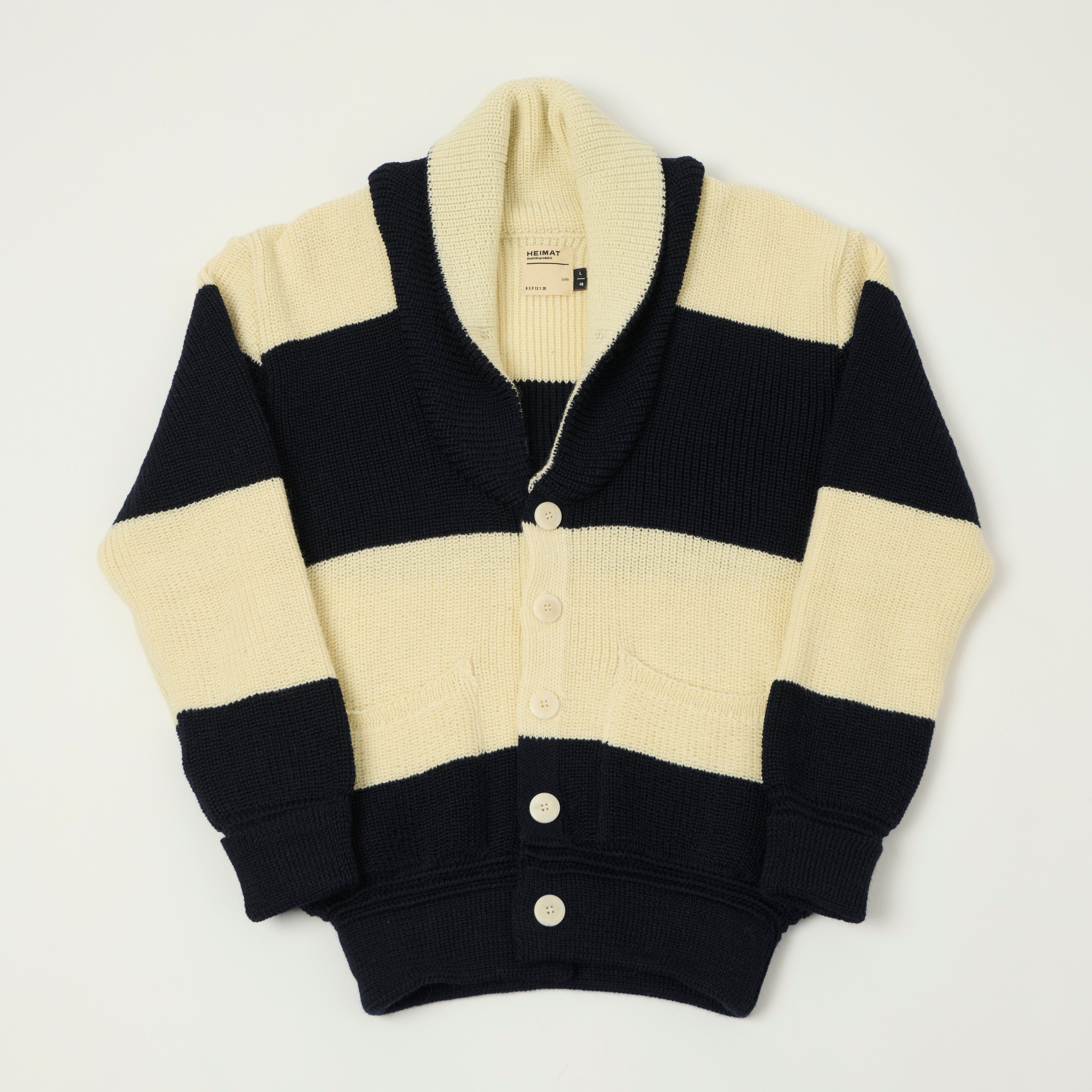 Heimat 'Eiger' Shawl Collar Cardigan - Ink/Seashell