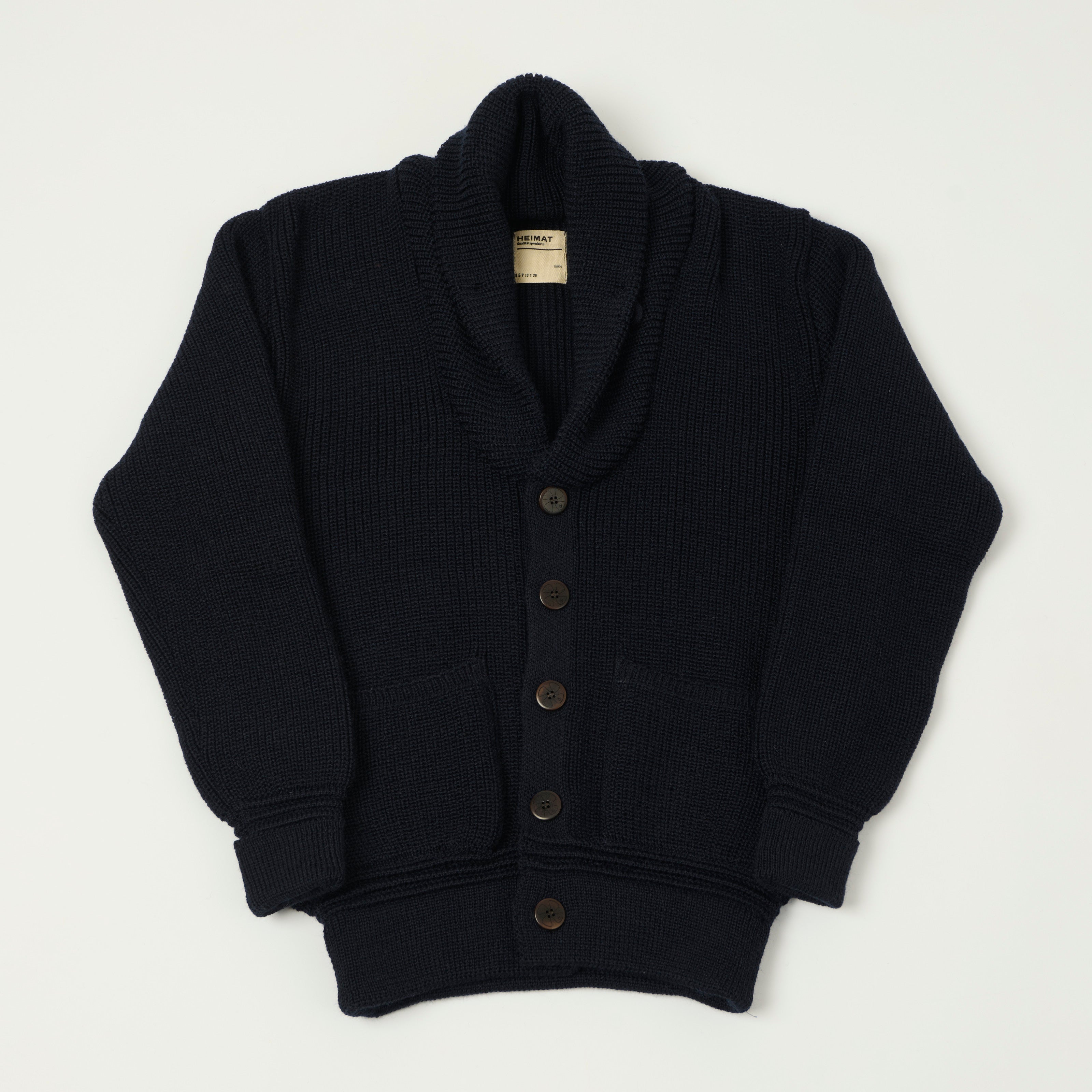 Heimat 'Eiger' Shawl Collar Cardigan - Ink